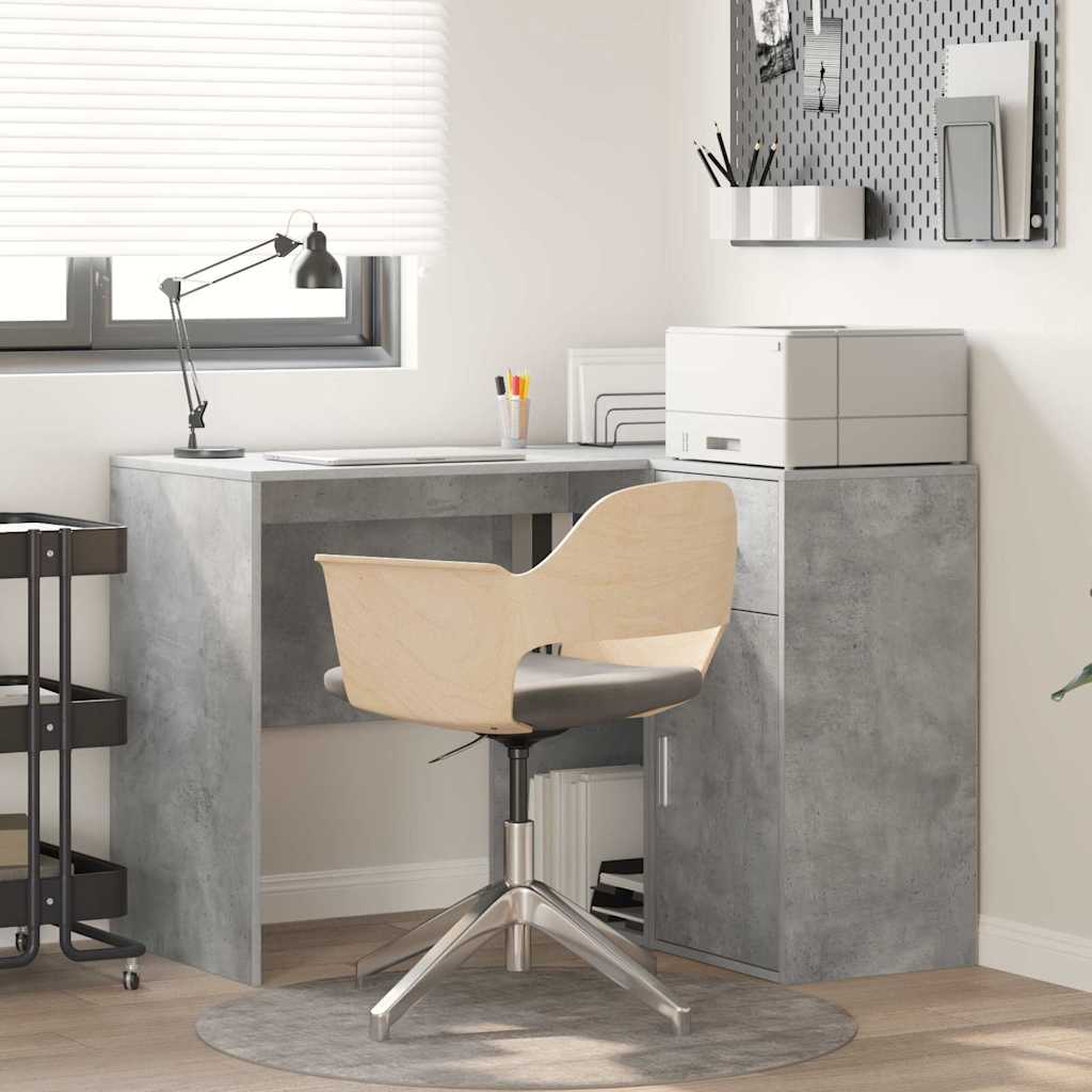 Bureau d'angle avec tiroir Gris béton 102 x 88 x 75 cm