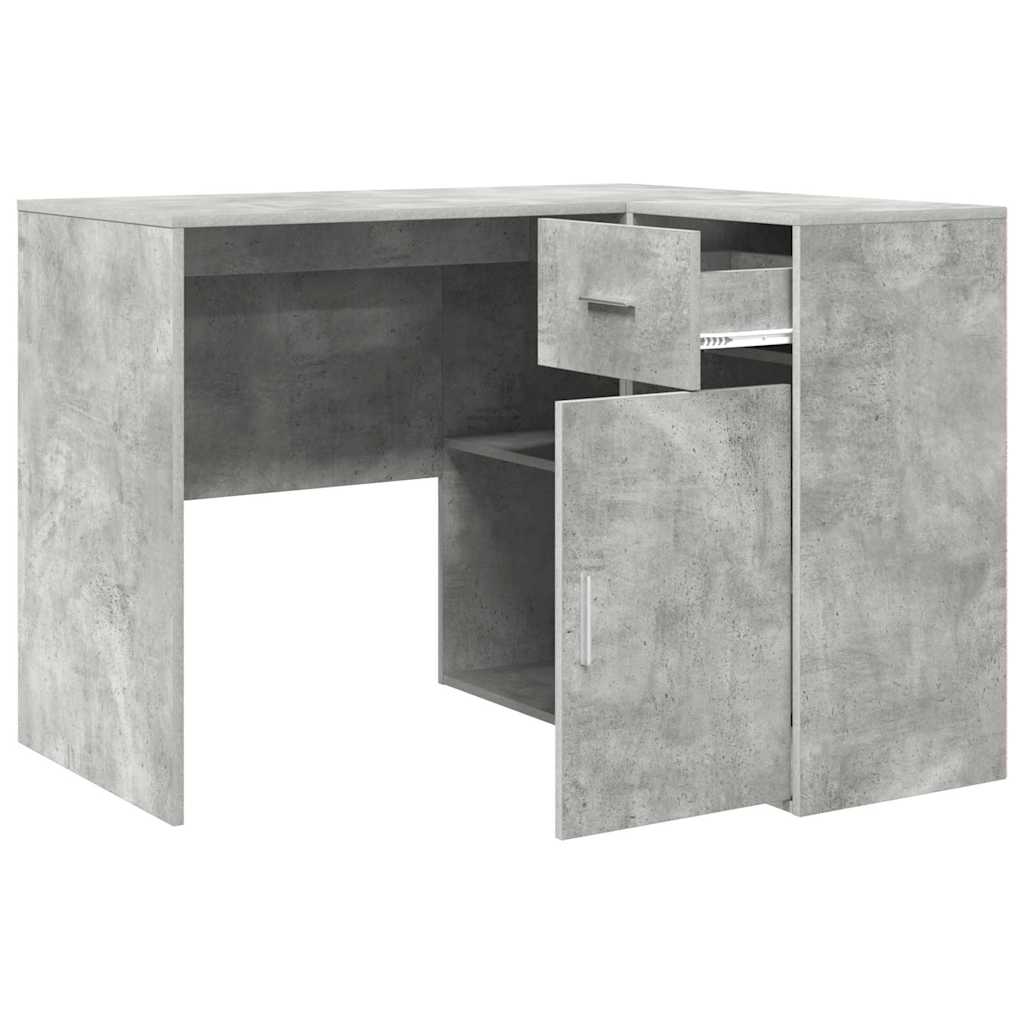 Bureau d'angle avec tiroir Gris béton 102 x 88 x 75 cm