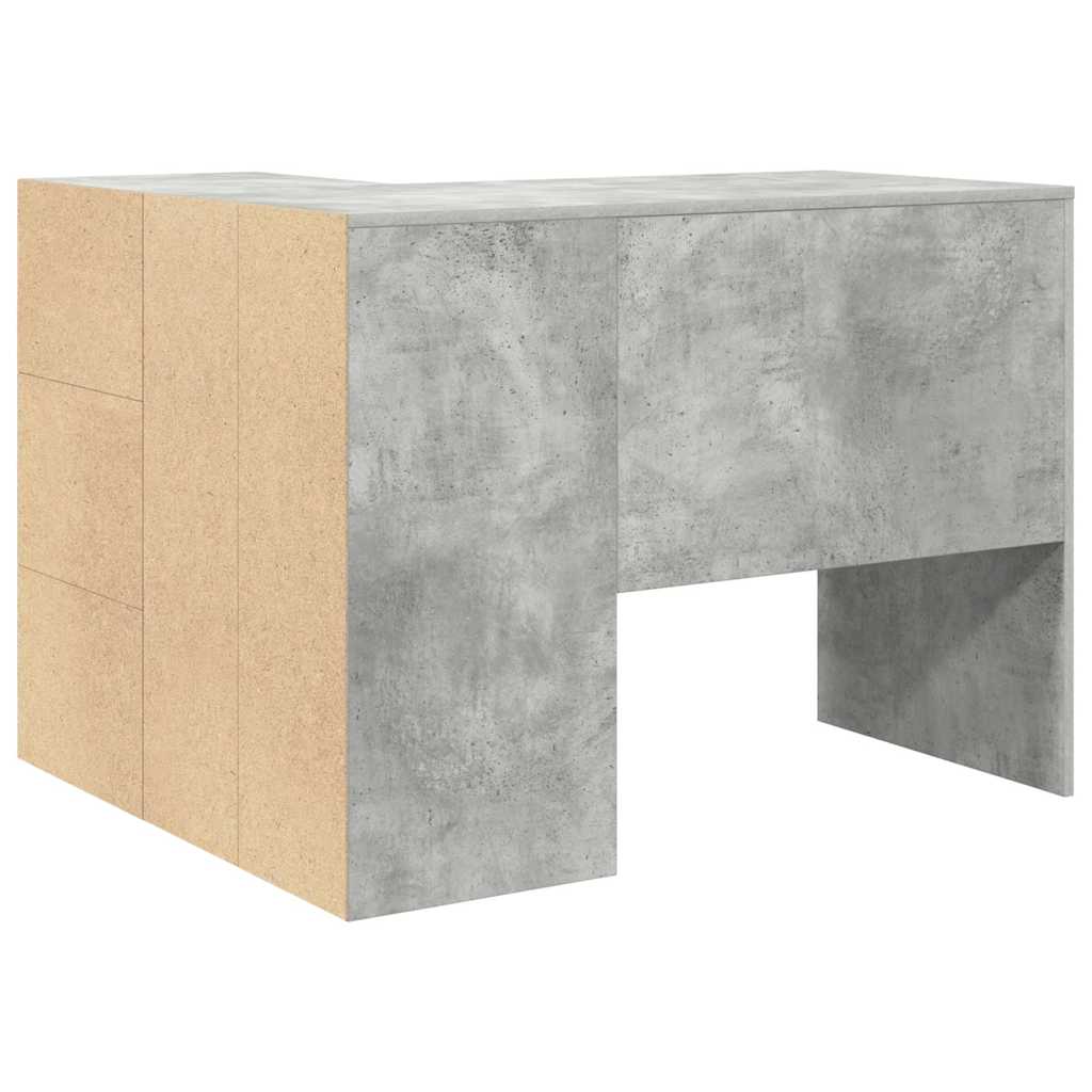 Bureau d'angle avec tiroir Gris béton 102 x 88 x 75 cm