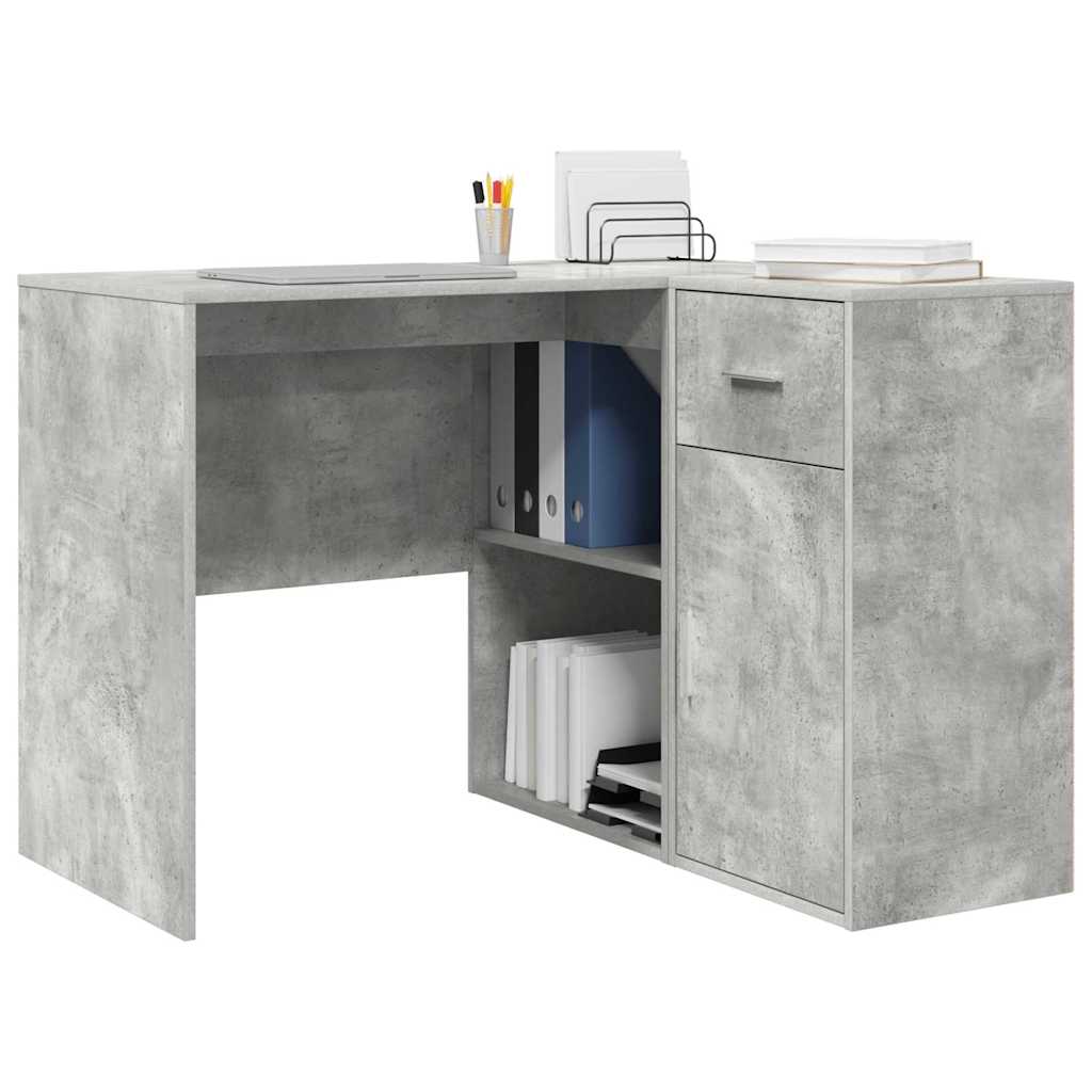 Bureau d'angle avec tiroir Gris béton 102 x 88 x 75 cm