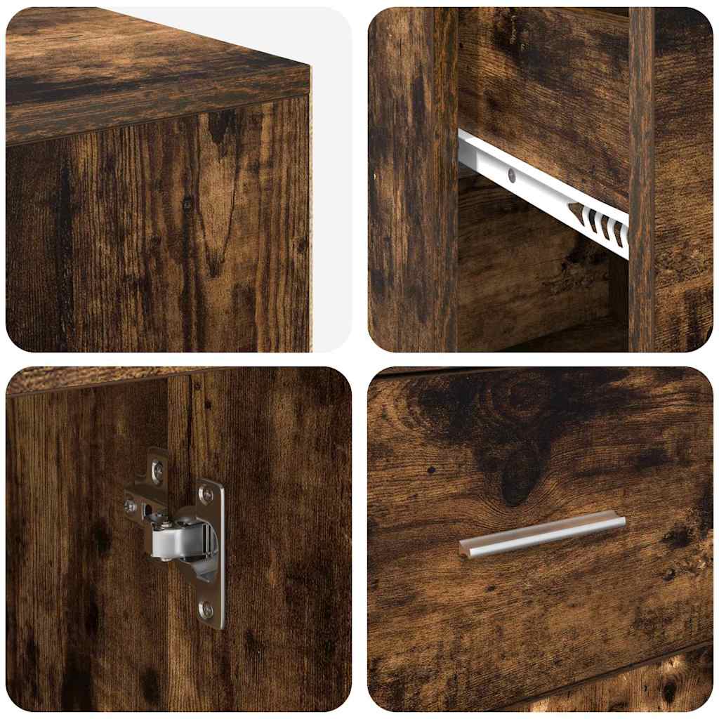 Bureau d'angle avec tiroir Chêne fumé 102 x 88 x 75 cm