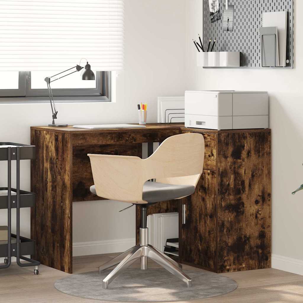 Bureau d'angle avec tiroir Chêne fumé 102 x 88 x 75 cm