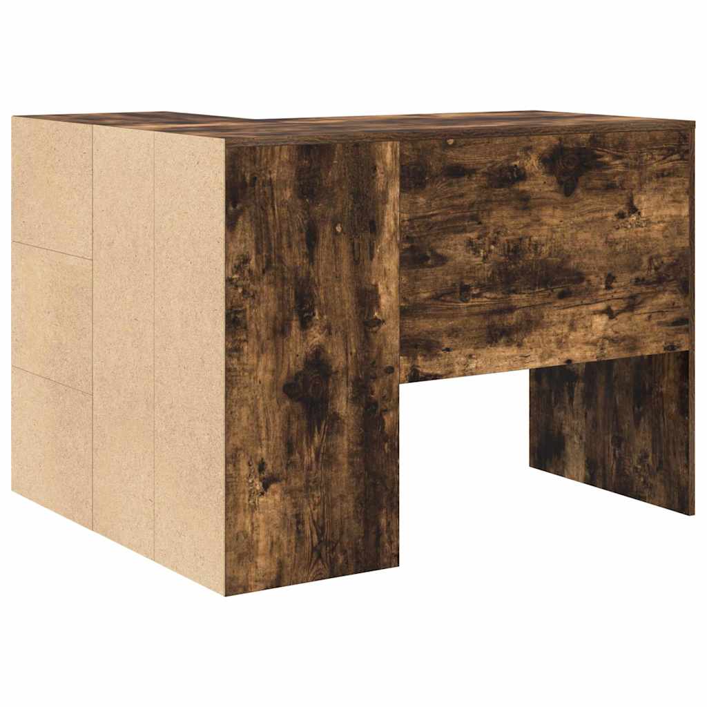 Bureau d'angle avec tiroir Chêne fumé 102 x 88 x 75 cm