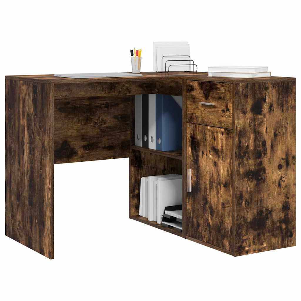 Bureau d'angle avec tiroir Chêne fumé 102 x 88 x 75 cm