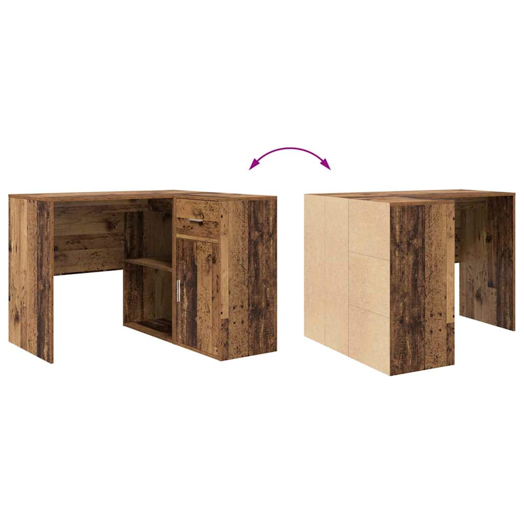 Bureau d'angle avec tiroir Bois ancien 102 x 88 x 75 cm
