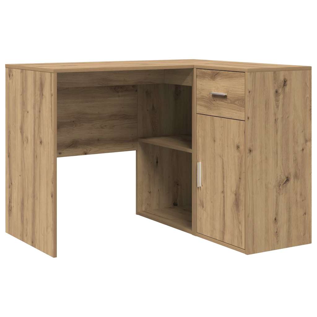 Bureau d'angle avec tiroir chêne artisanal 102 x 50 x 75 cm - XIOS