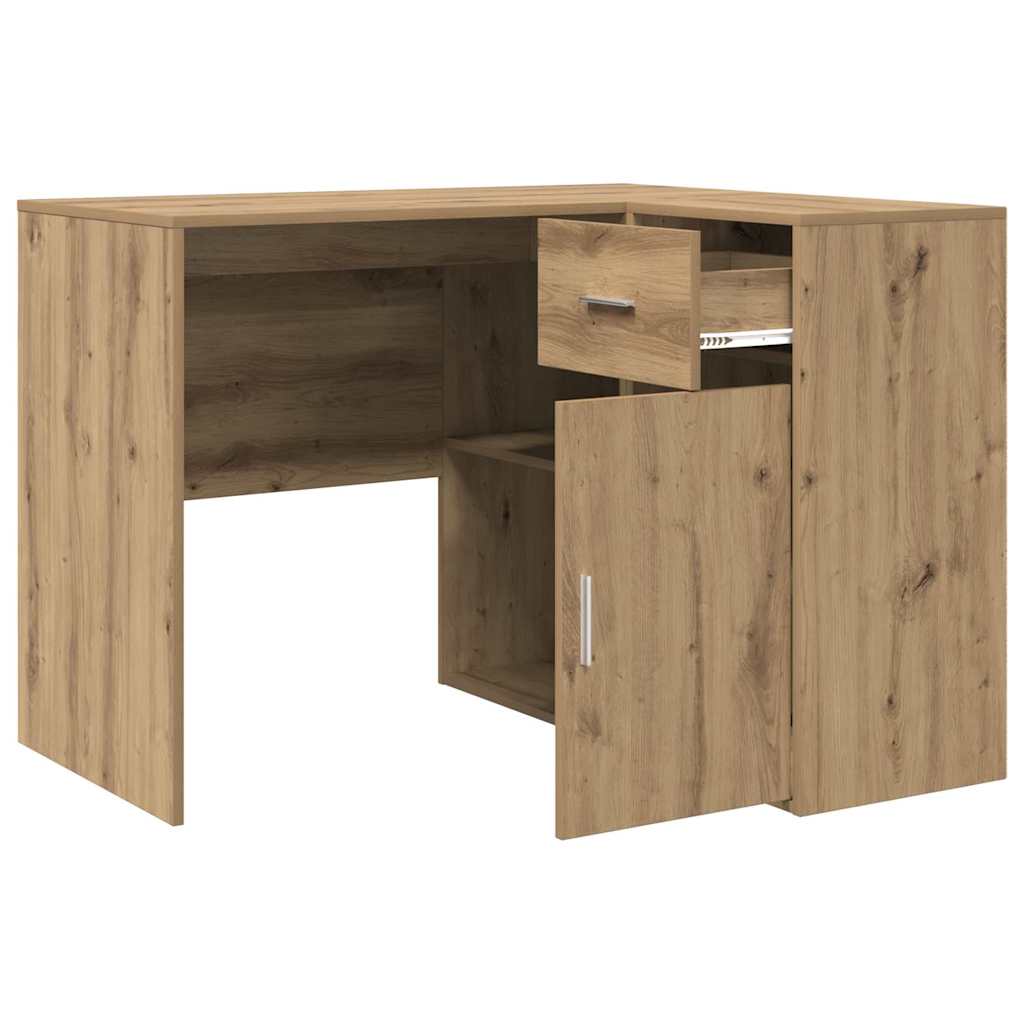 Bureau d'angle avec tiroir chêne artisanal 102 x 50 x 75 cm - XIOS