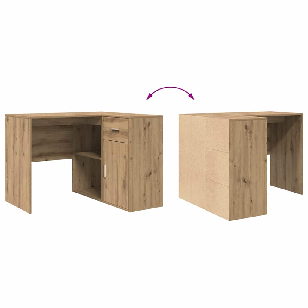 Bureau d'angle avec tiroir Chêne artisanal 102 x 88 x 75 cm