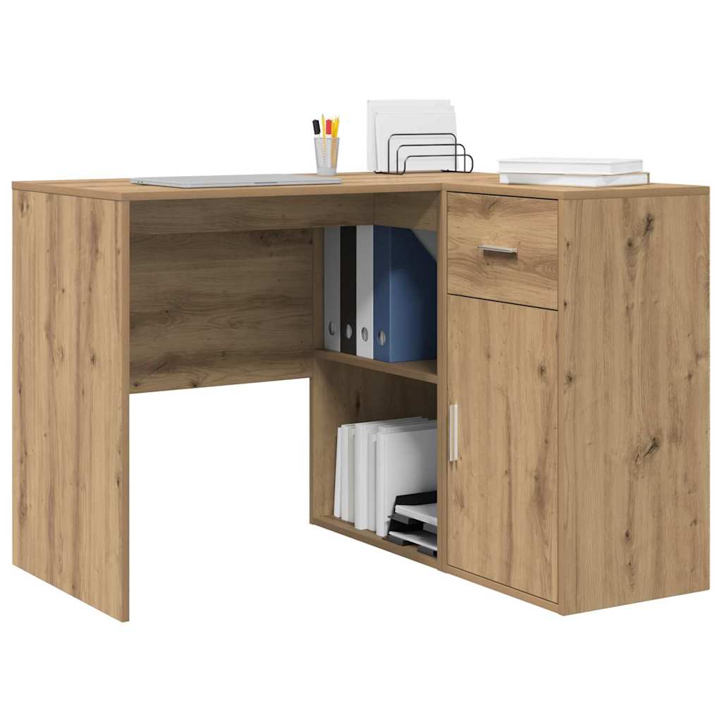 Bureau d'angle avec tiroir chêne artisanal 102 x 50 x 75 cm - XIOS