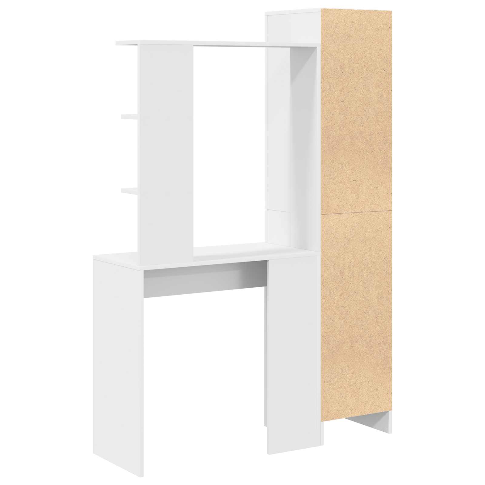 Bureau avec étagère avec stockage avec porte 2 pièces Blanc