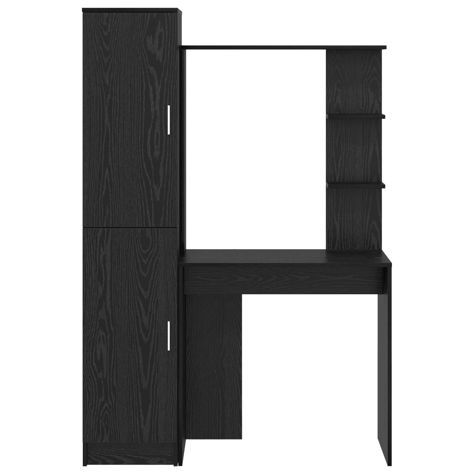 Bureau avec étagère avec stockage 2 pièces Chêne noir
