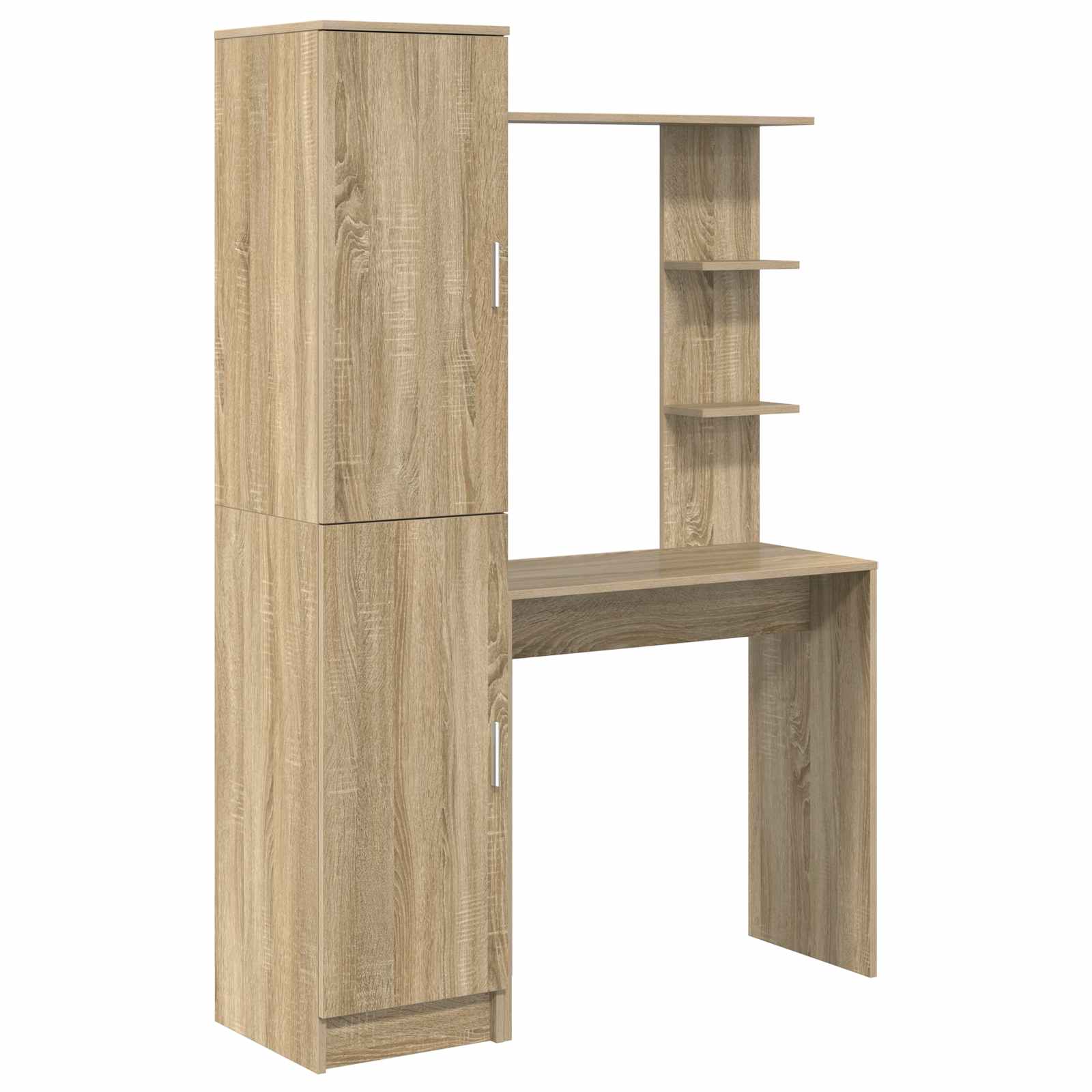 Bureau avec étagère avec stockage 2 pièces Chêne Sonoma