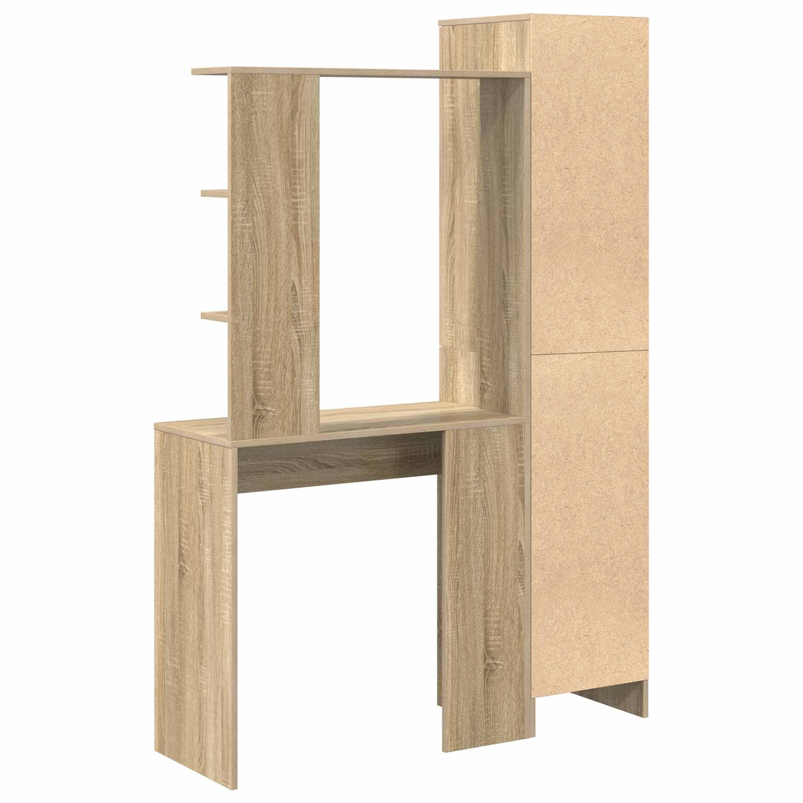 Bureau avec étagère avec stockage 2 pièces Chêne Sonoma