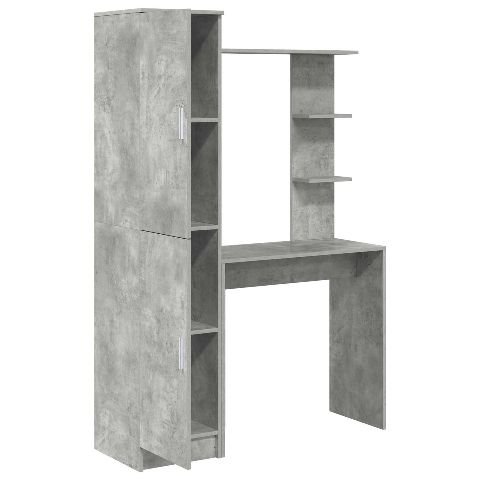 Bureau avec étagère avec stockage 2 pièces Gris béton