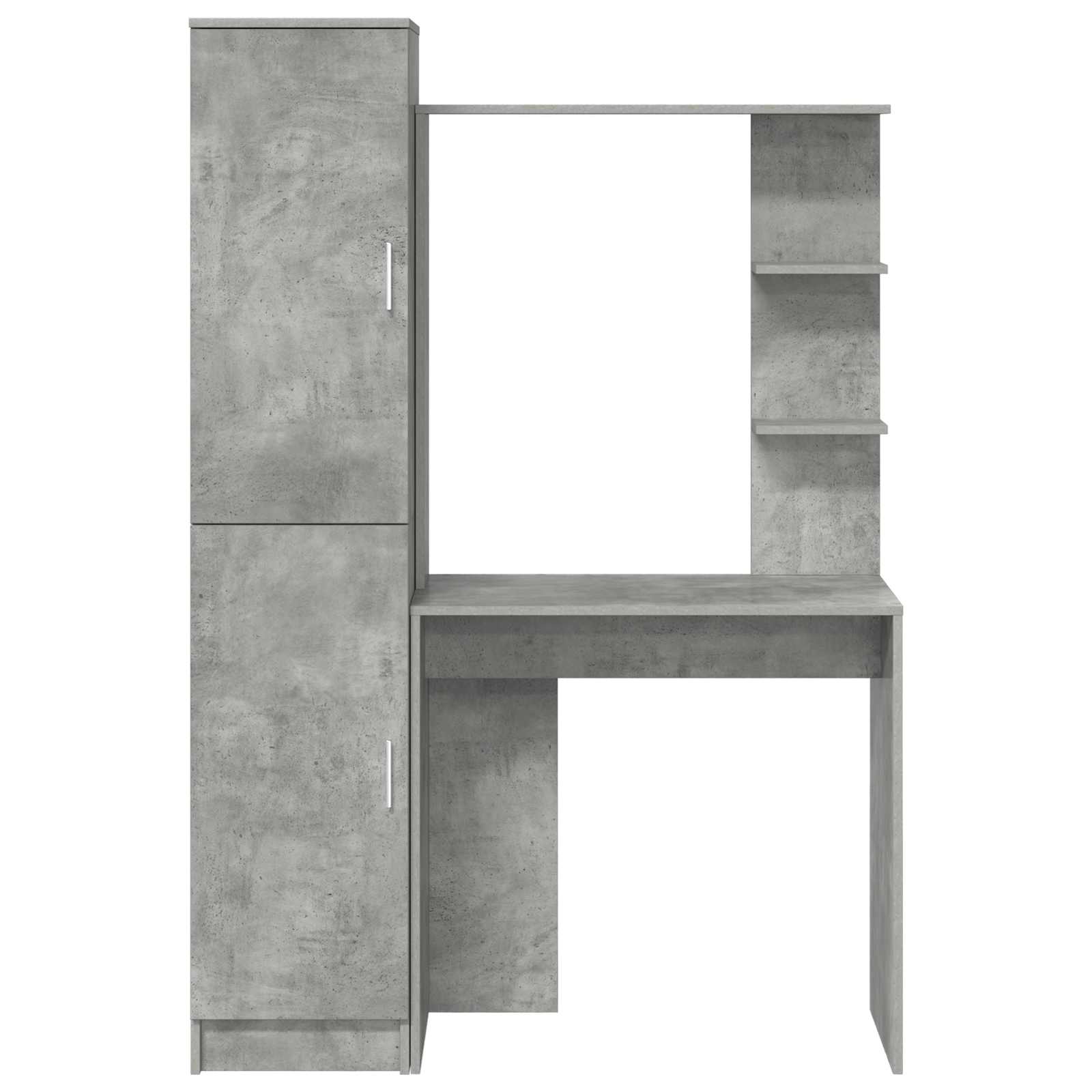 Bureau avec étagère avec stockage 2 pièces Gris béton