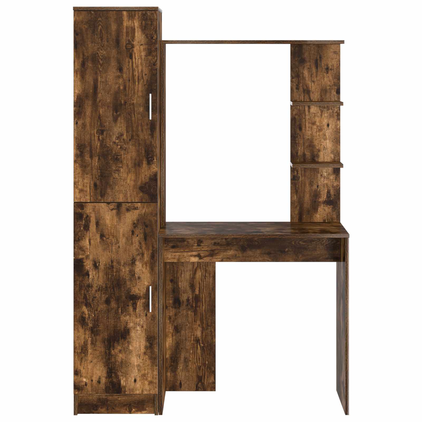 Bureau avec étagère avec stockage 2 pièces Chêne fumé