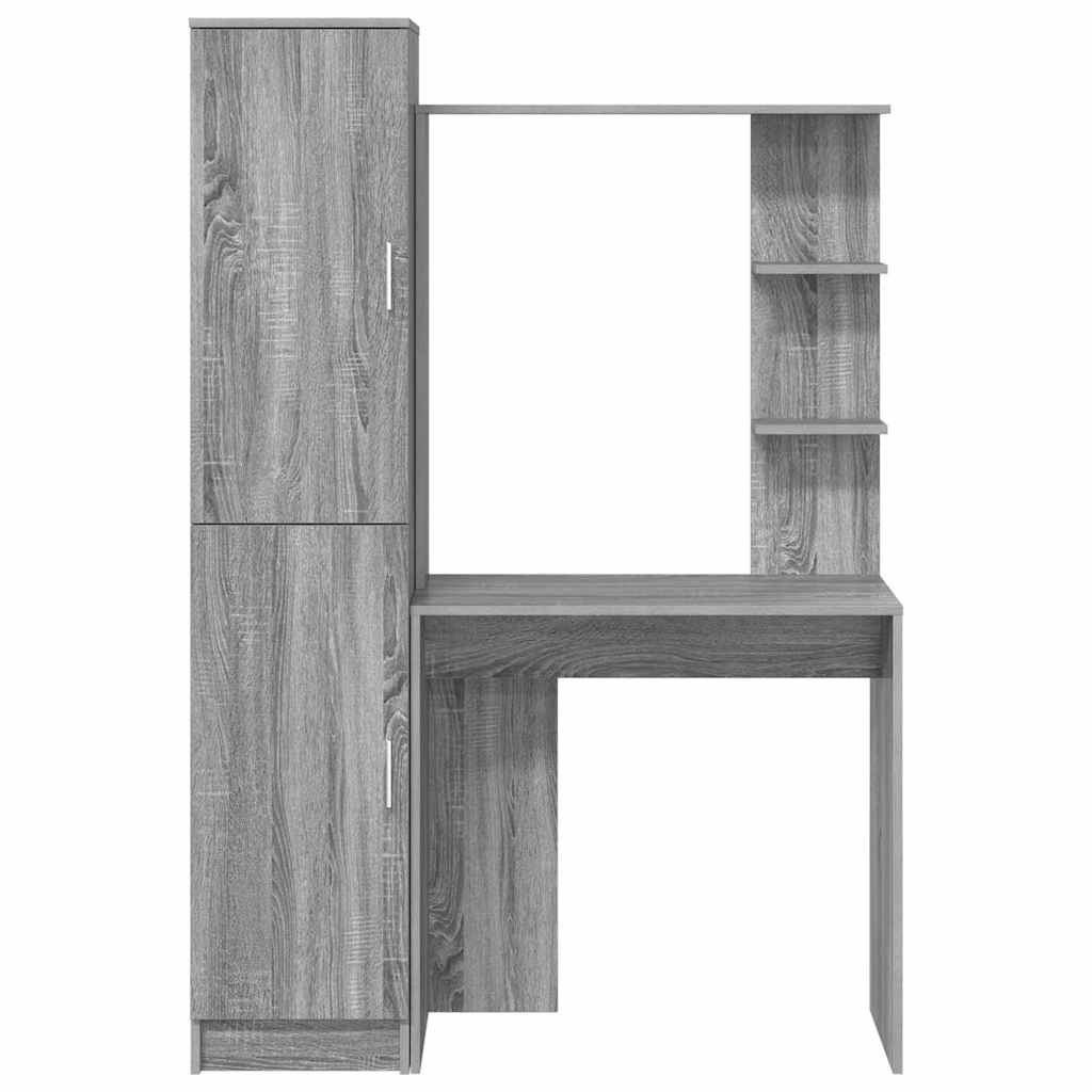 Bureau avec rangement 2 pcs Sonoma gris 78.5 x 37 x 154.5 cm - XIOS