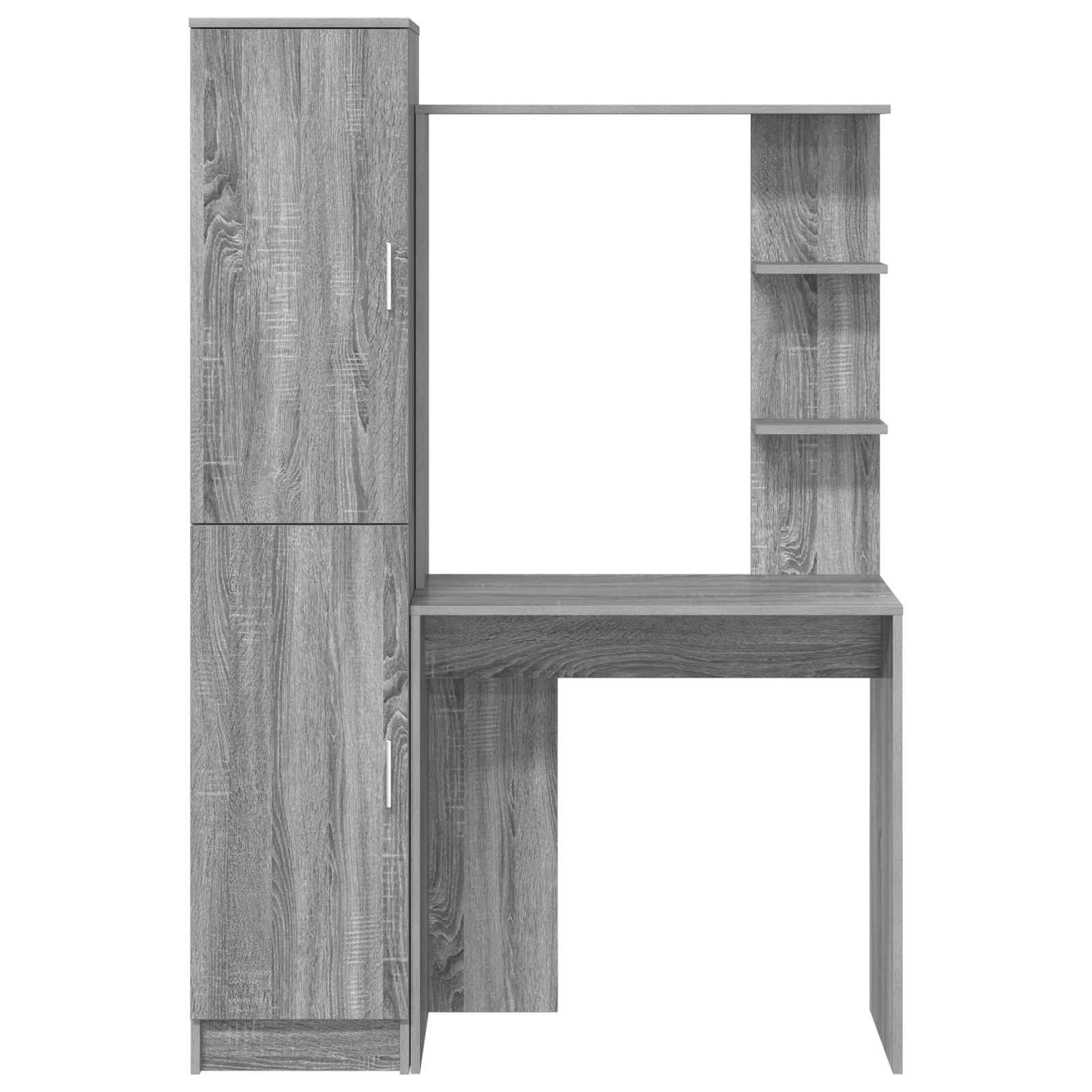 Bureau avec étagère avec stockage 2 pièces Gris Sonoma