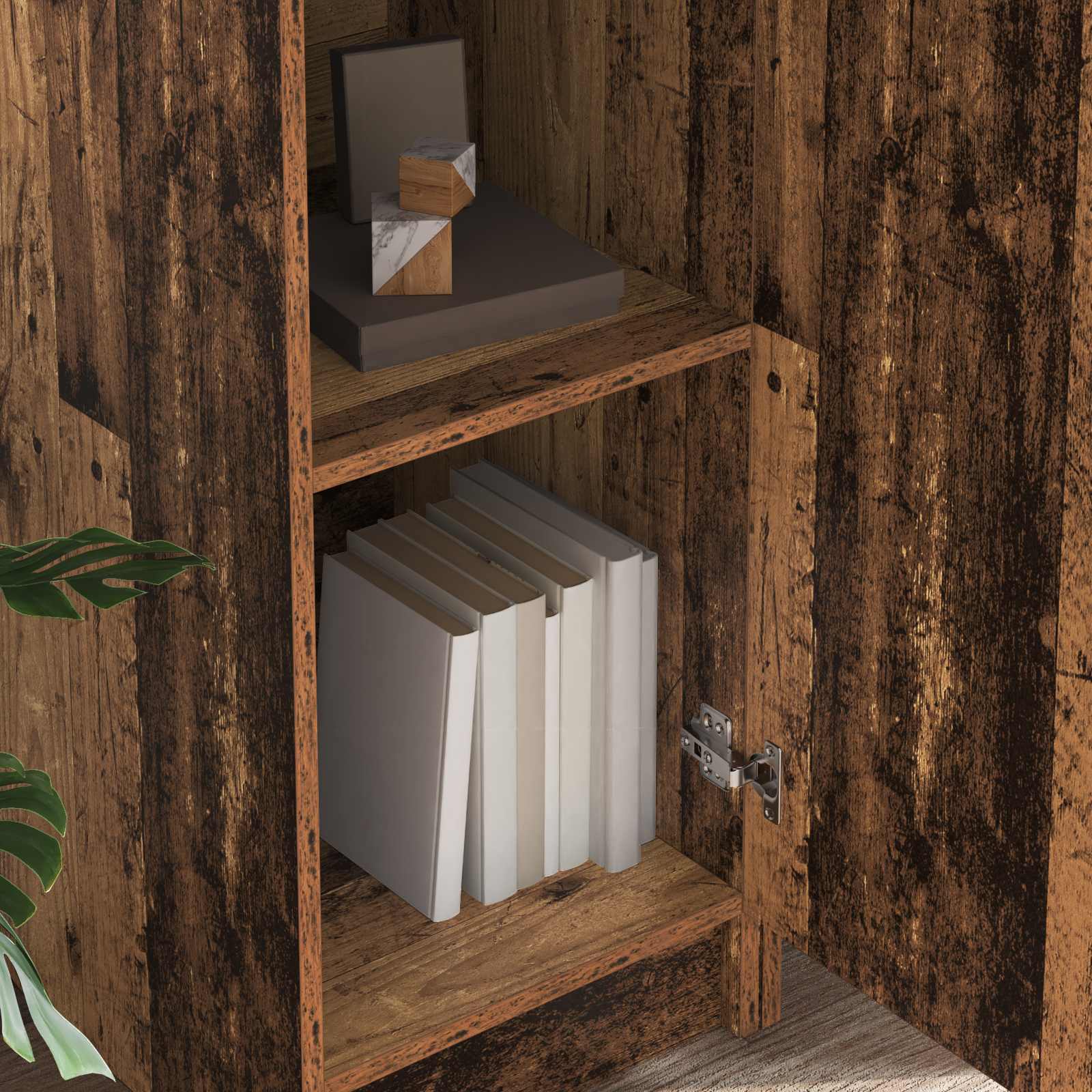 Bureau avec étagère avec stockage 2 pièces Bois ancien