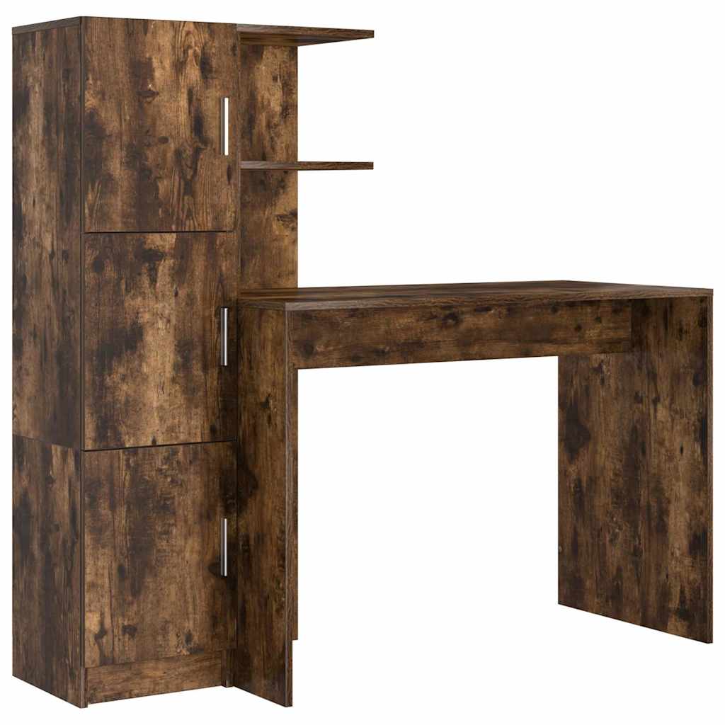 Bureau avec rangement 2 pcs Chêne fumé 102 x 50 x 124 cm - XIOS
