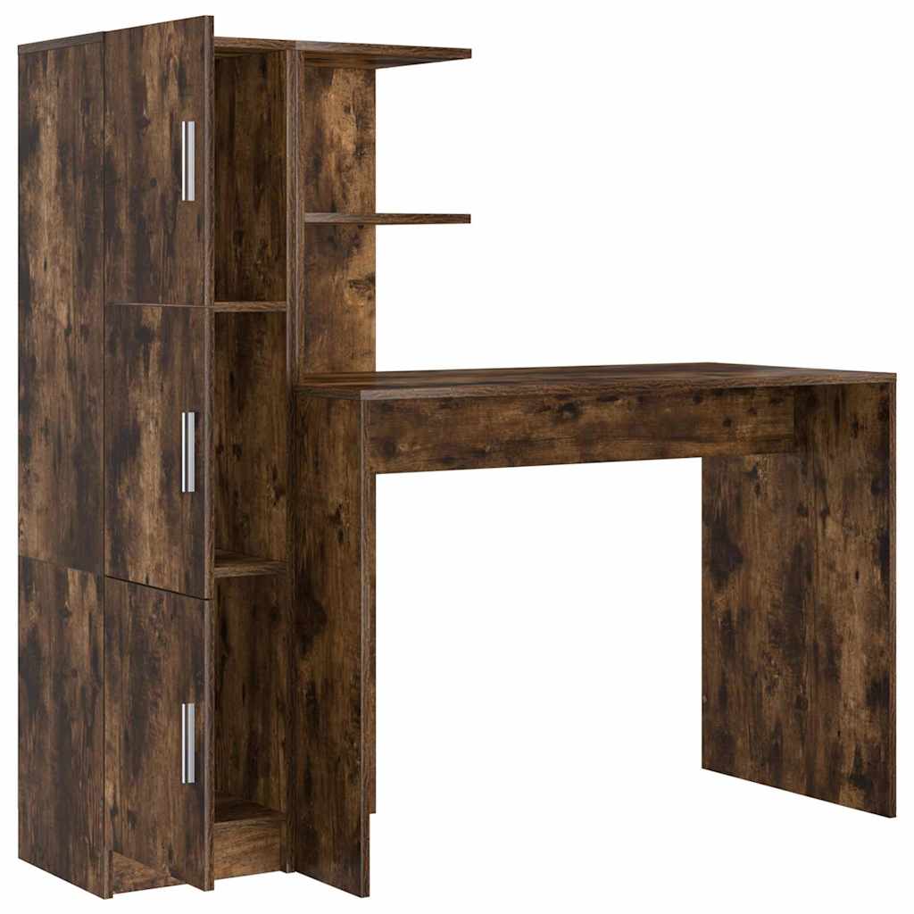 Bureau avec rangement 2 pcs Chêne fumé 102 x 50 x 124 cm - XIOS