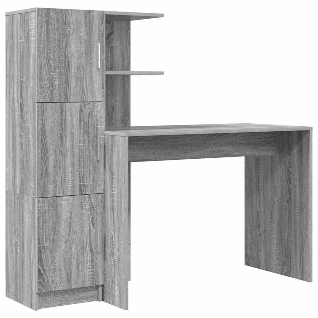 Bureau avec rangement 2 pcs Sonoma gris 102 x 50 x 124 cm - XIOS