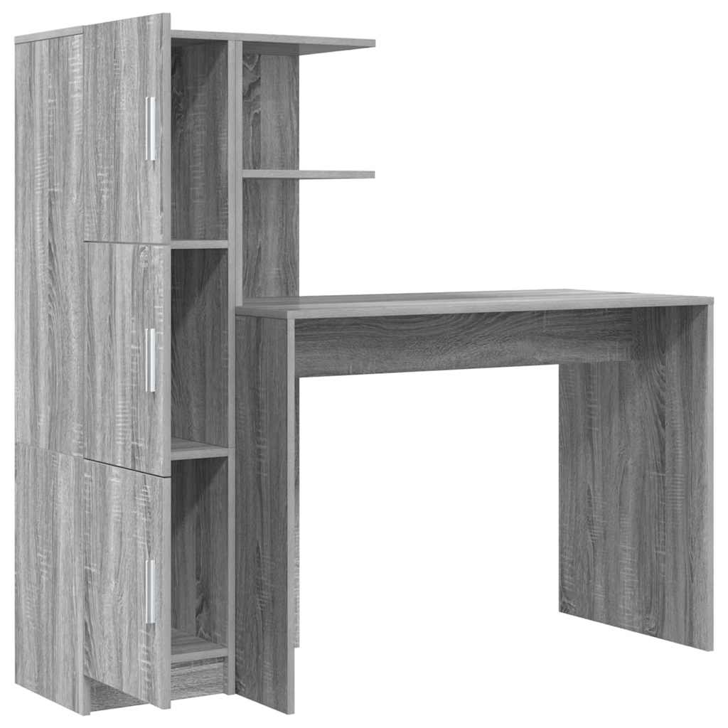 Bureau avec rangement 2 pcs Sonoma gris 102 x 50 x 124 cm - XIOS