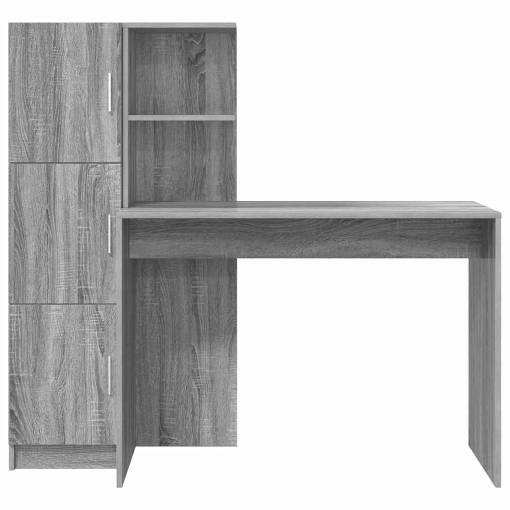 Bureau avec rangement 2 pcs Sonoma gris 102 x 50 x 124 cm - XIOS
