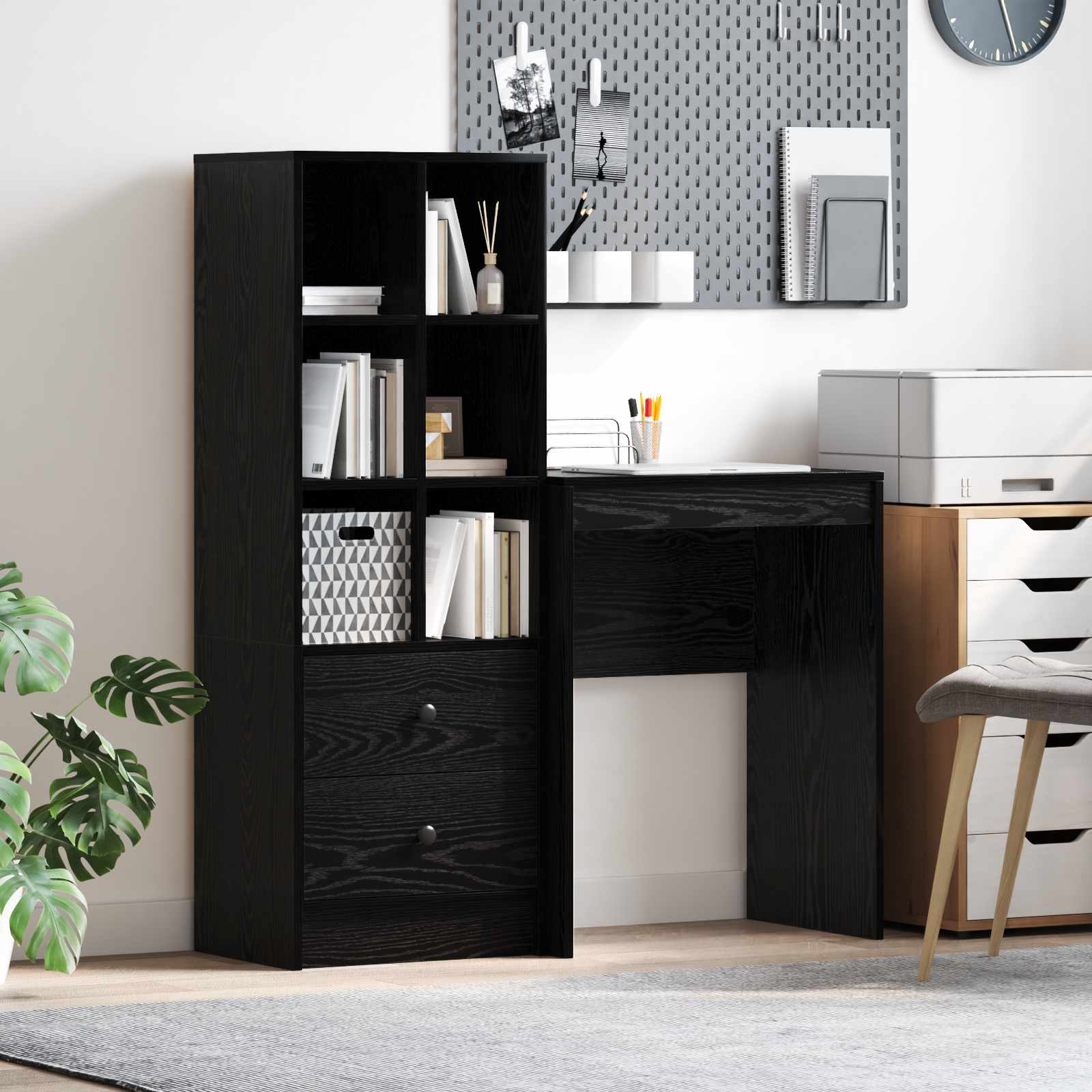 Bureau Chêne noir 105,5 x 34 x 127 cm 2 pc - XIOS
