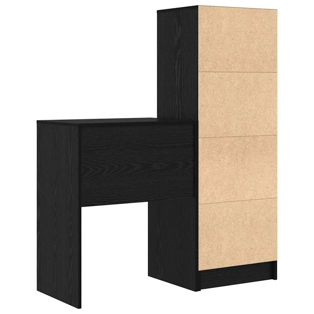 Bureau avec rangement 2 pcs Chêne noir 45,5 x 34 x 127 cm - XIOS