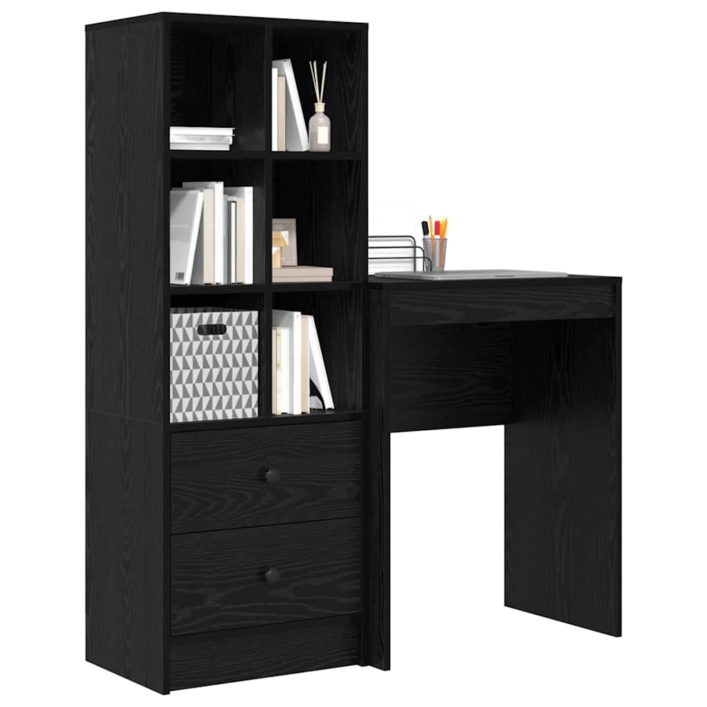 Bureau avec rangement 2 pcs Chêne noir 45,5 x 34 x 127 cm - XIOS