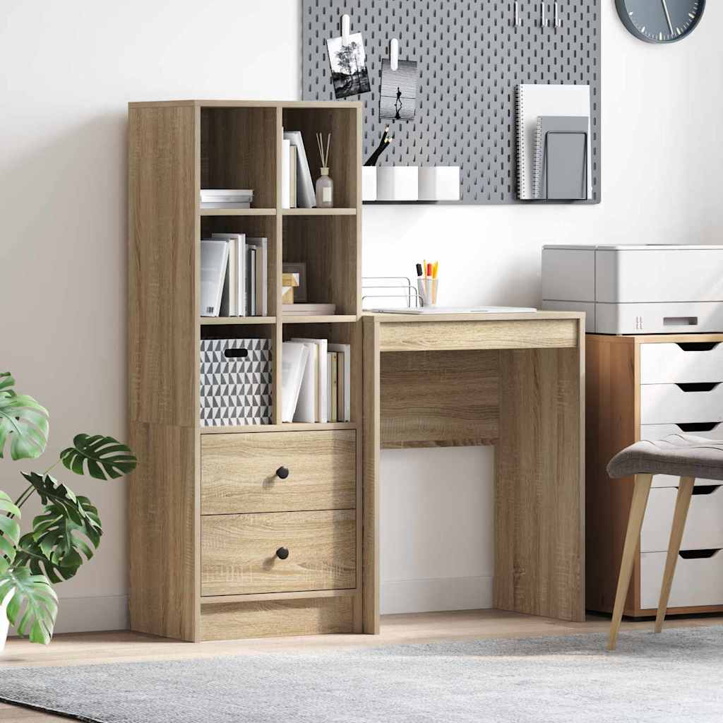 Bureau avec rangement 2 pcs Chêne Sonoma 45,5 x 34 x 127 cm - XIOS