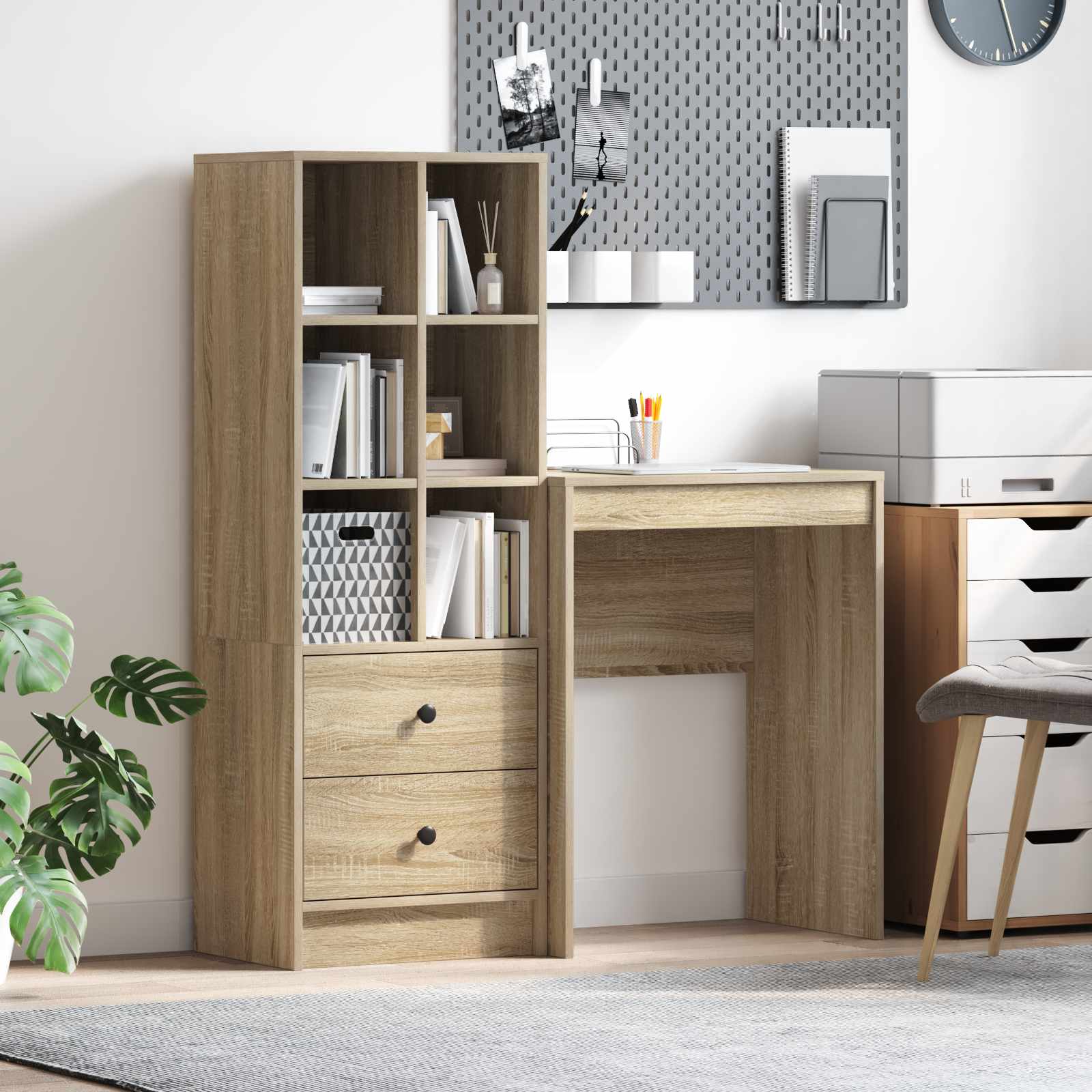 Bureau Chêne Sonoma 105,5 x 34 x 127 cm 2 pc - XIOS