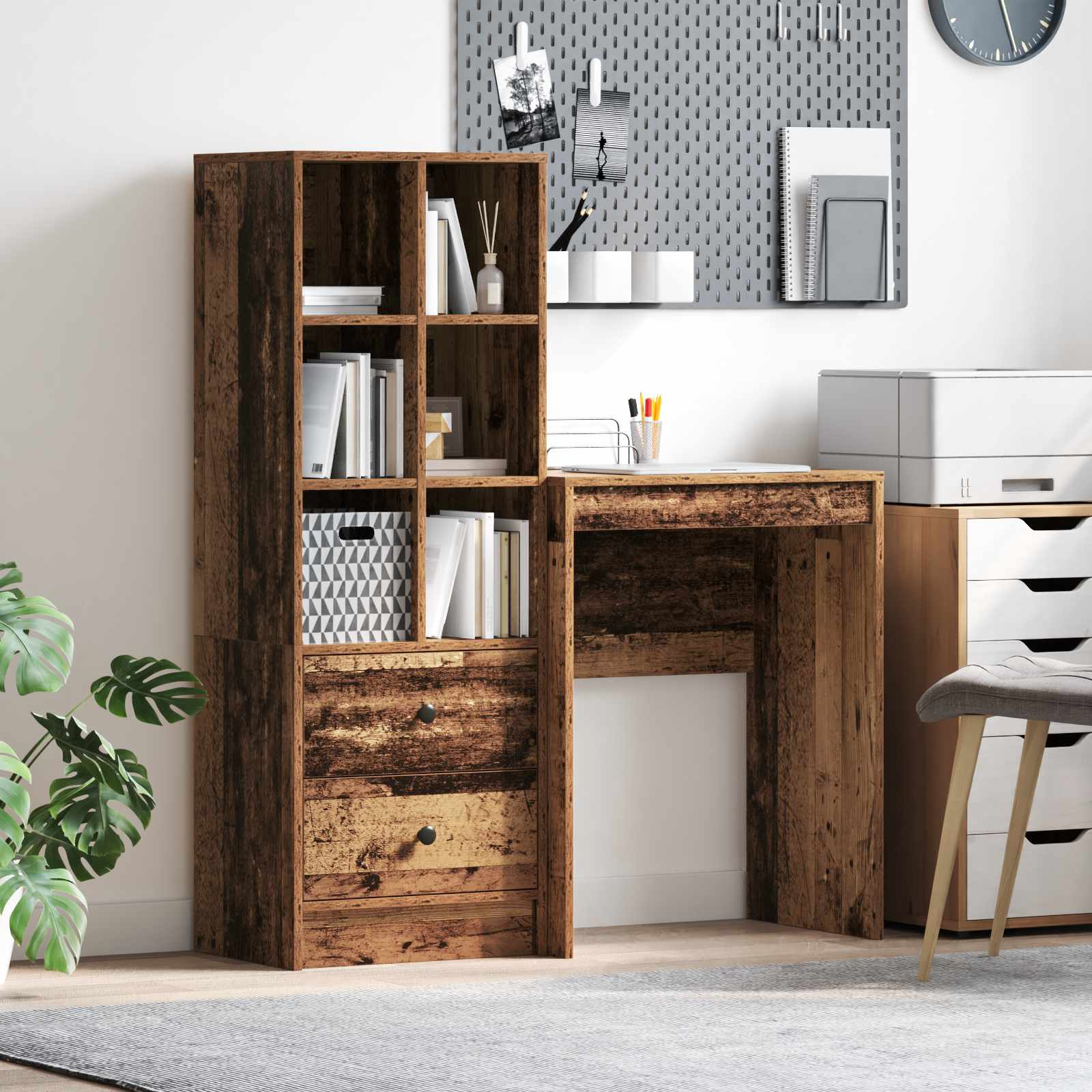 Bureau Bois ancien 105,5 x 34 x 127 cm 2 pc - XIOS