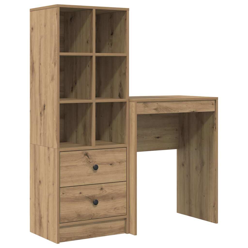 Bureau avec rangement 2 pcs chêne artisanal 45,5 x 34 x 127 cm - XIOS
