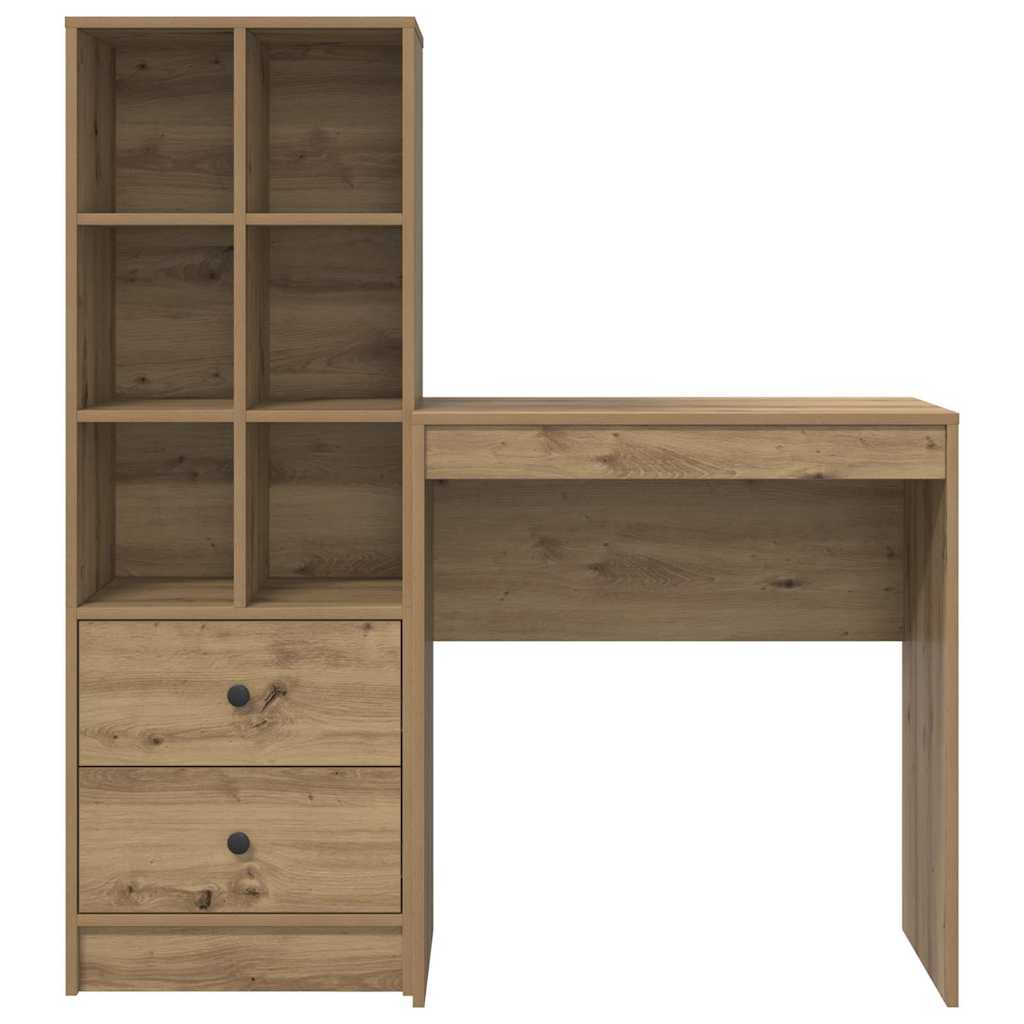 Bureau avec rangement 2 pcs chêne artisanal 70 x 40 x 76 cm - XIOS