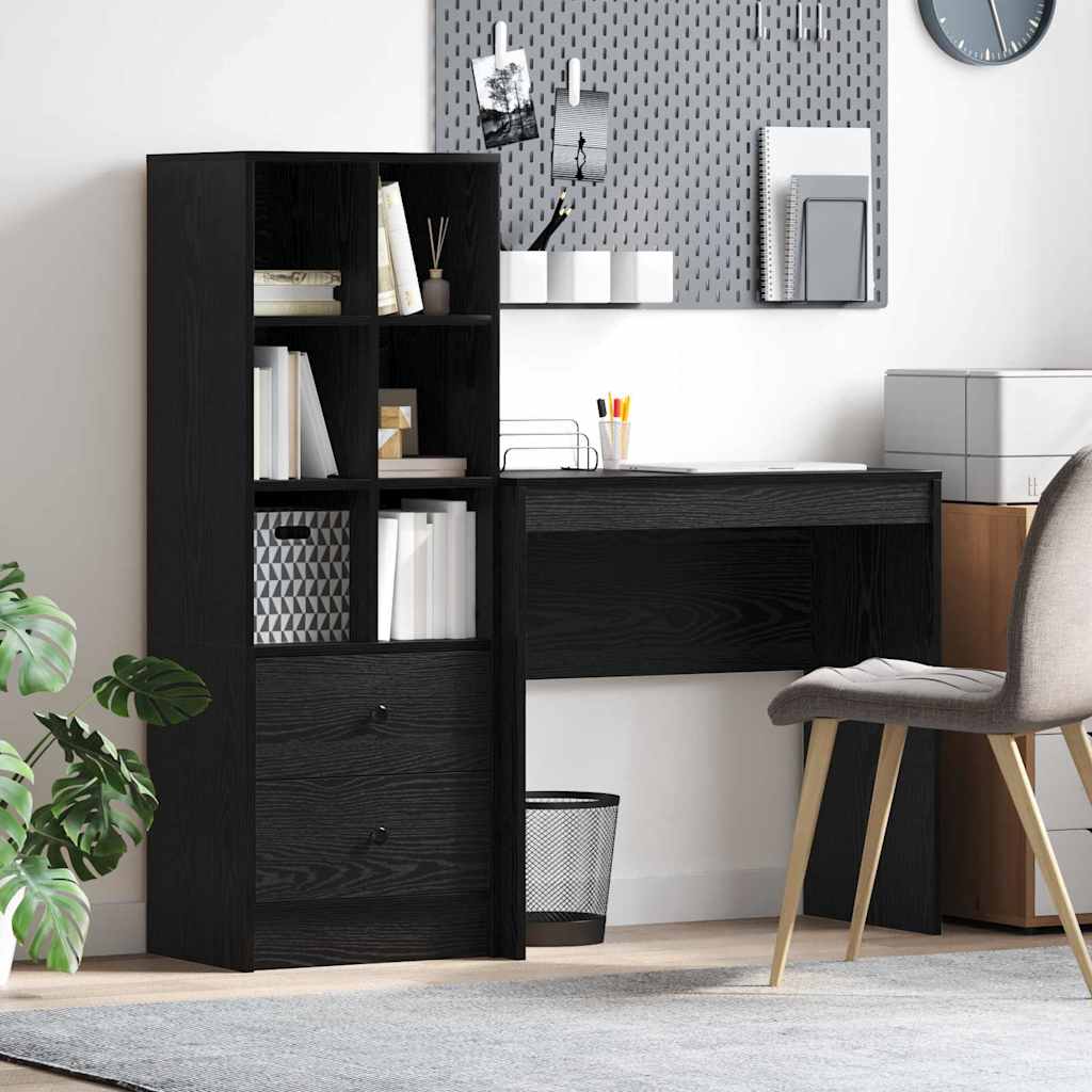 Bureau avec rangement 2 pcs Chêne noir 80 x 40 x 76 cm - XIOS