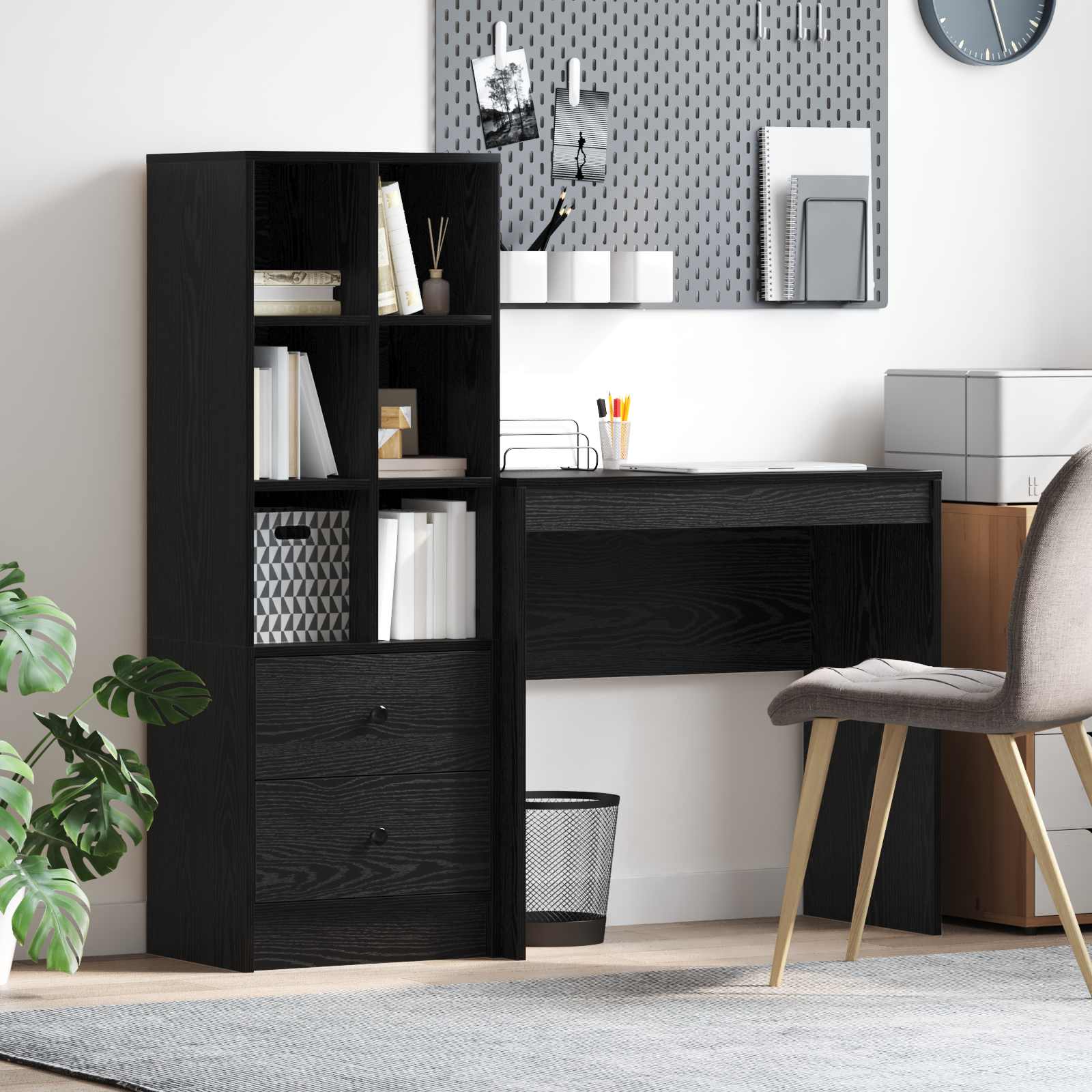 Bureau Chêne noir 125,5 x 40 x 127 cm 2 pc - XIOS
