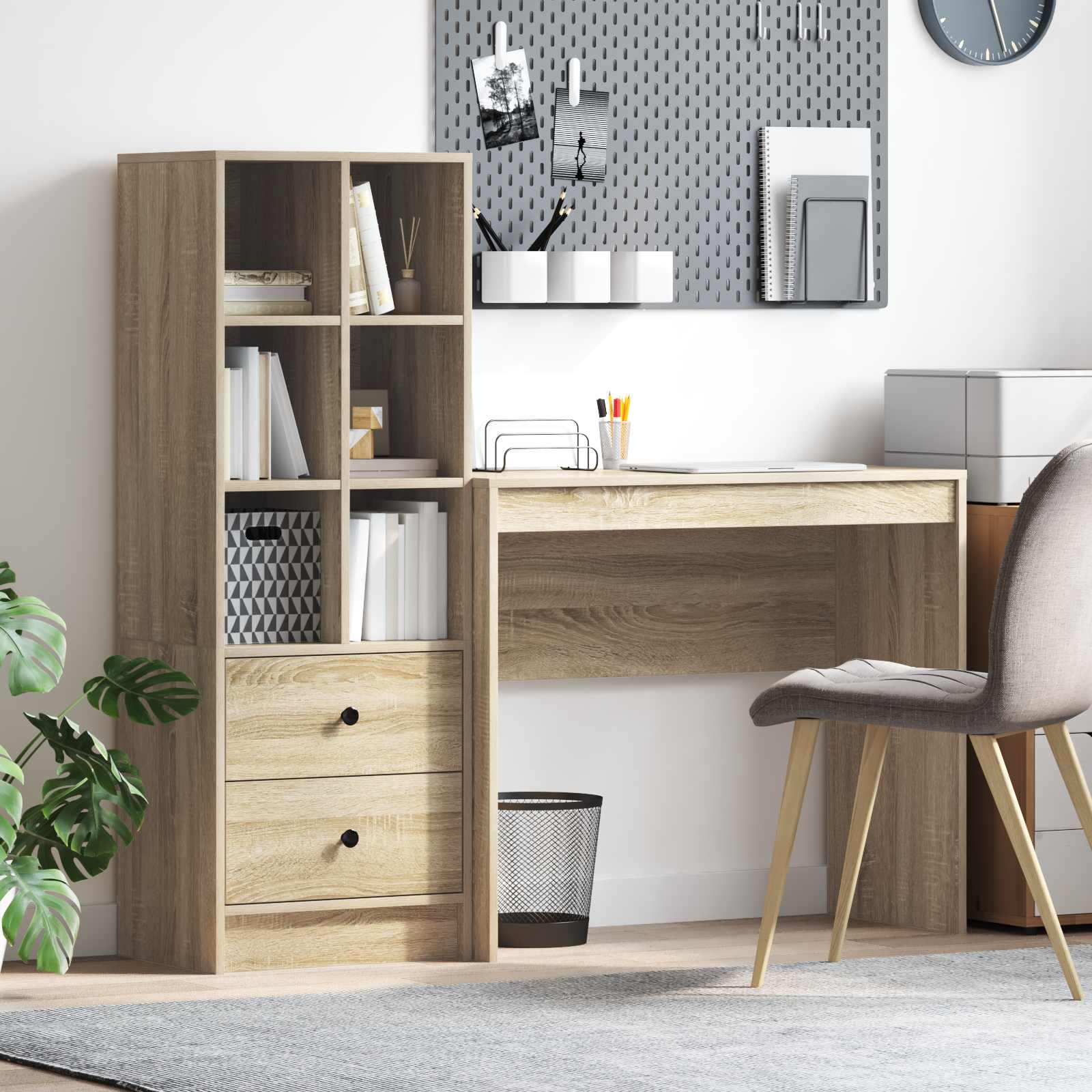 Bureau Chêne Sonoma 135,5 x 40 x 127 cm 2 pc - XIOS