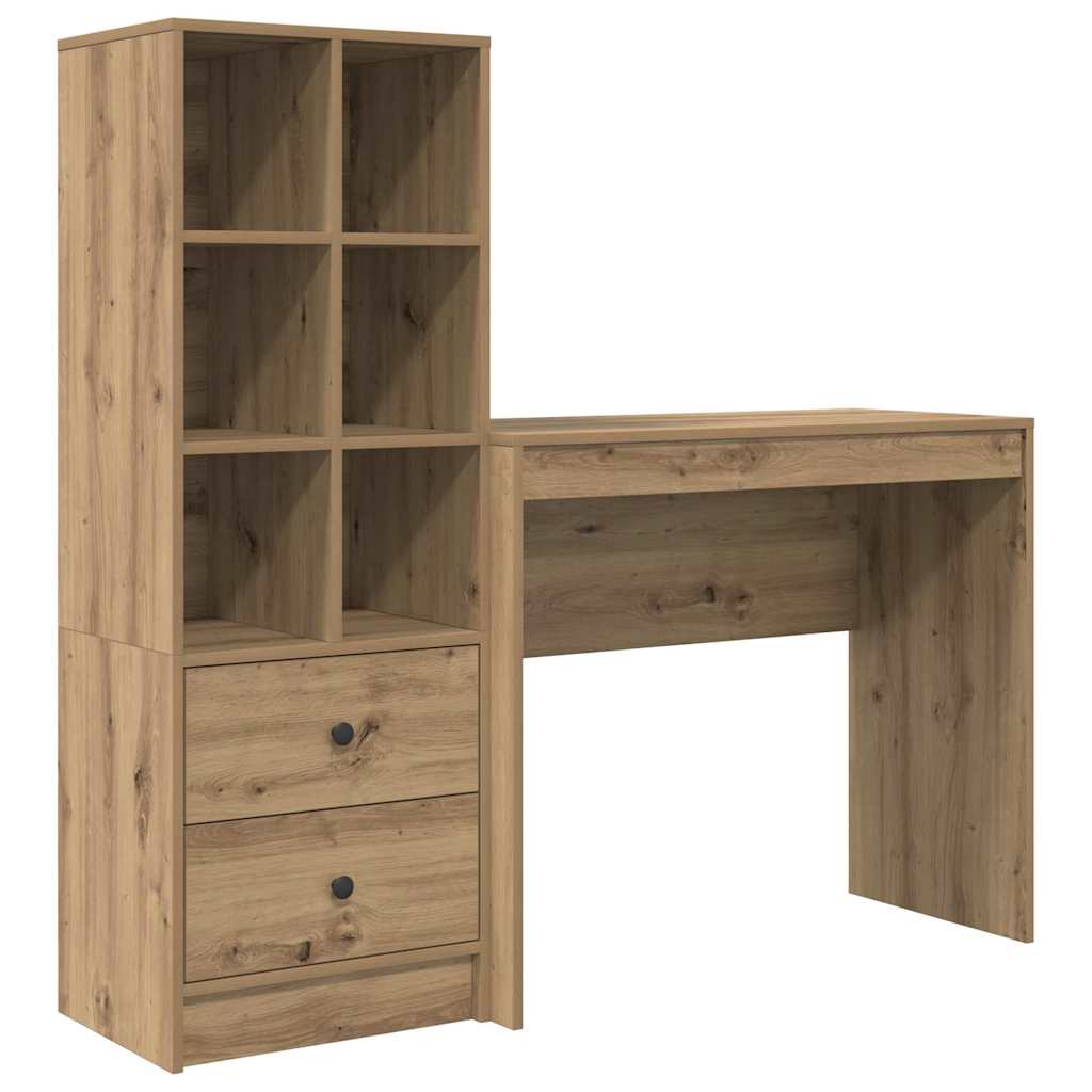 Bureau avec rangement 2 pcs chêne artisanal 90 x 40 x 76 cm - XIOS