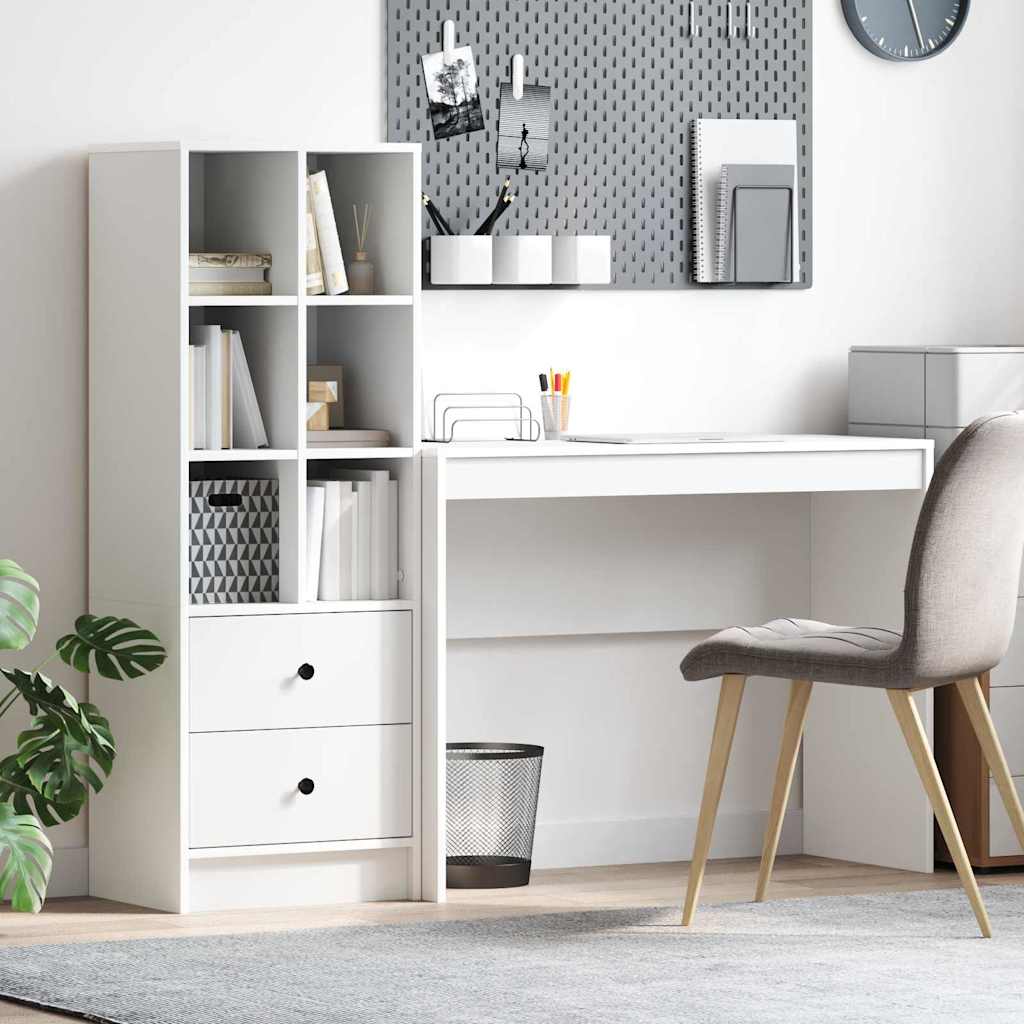 Bureau avec rangement avec tiroir 2 pcs Blanc 100 x 40 x 76 cm - XIOS