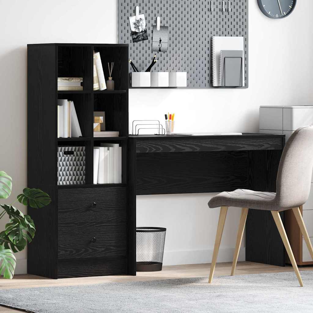 Bureau avec rangement 2 pcs Chêne noir 100 x 40 x 76 cm - XIOS