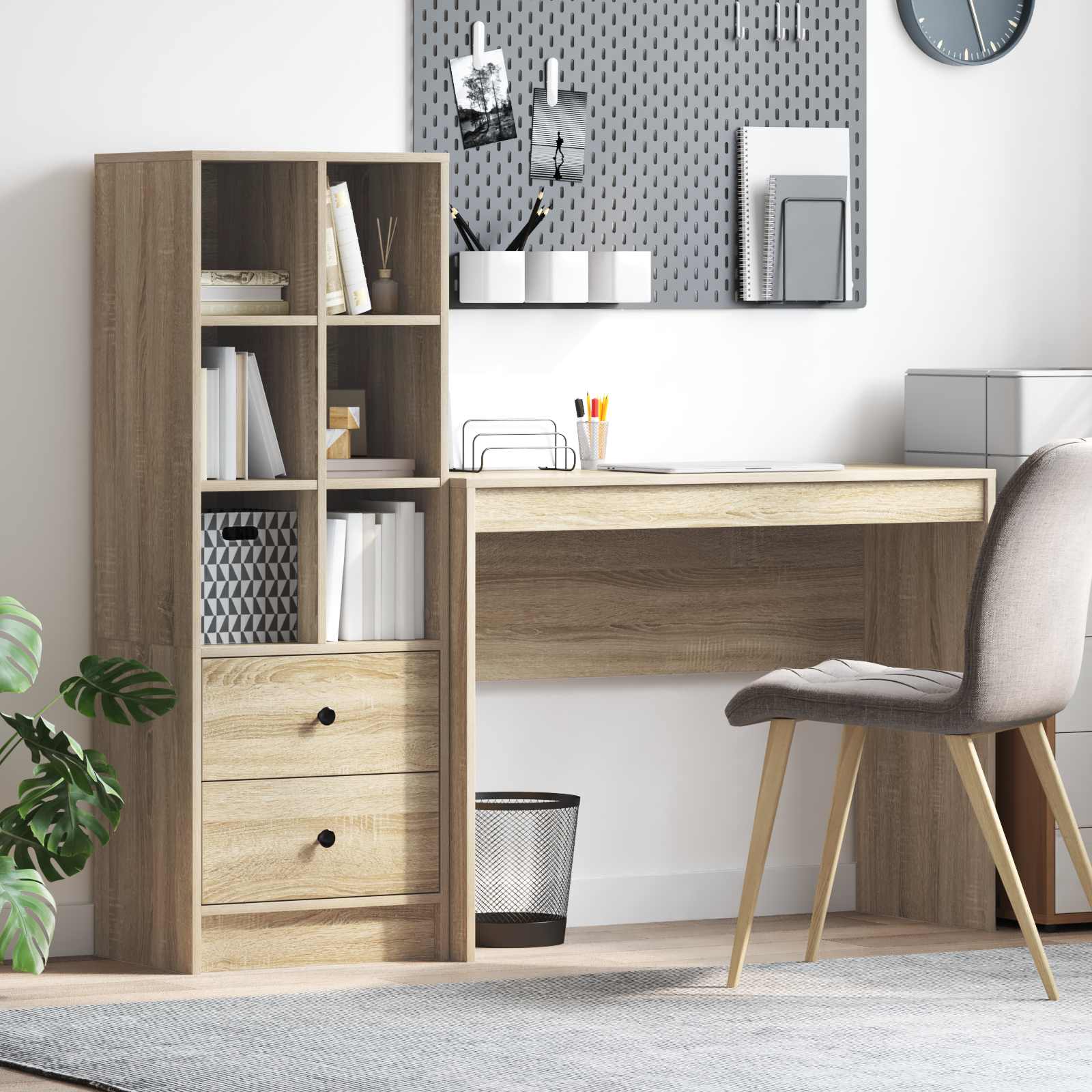 Bureau Chêne Sonoma 145,5 x 40 x 127 cm 2 pc - XIOS