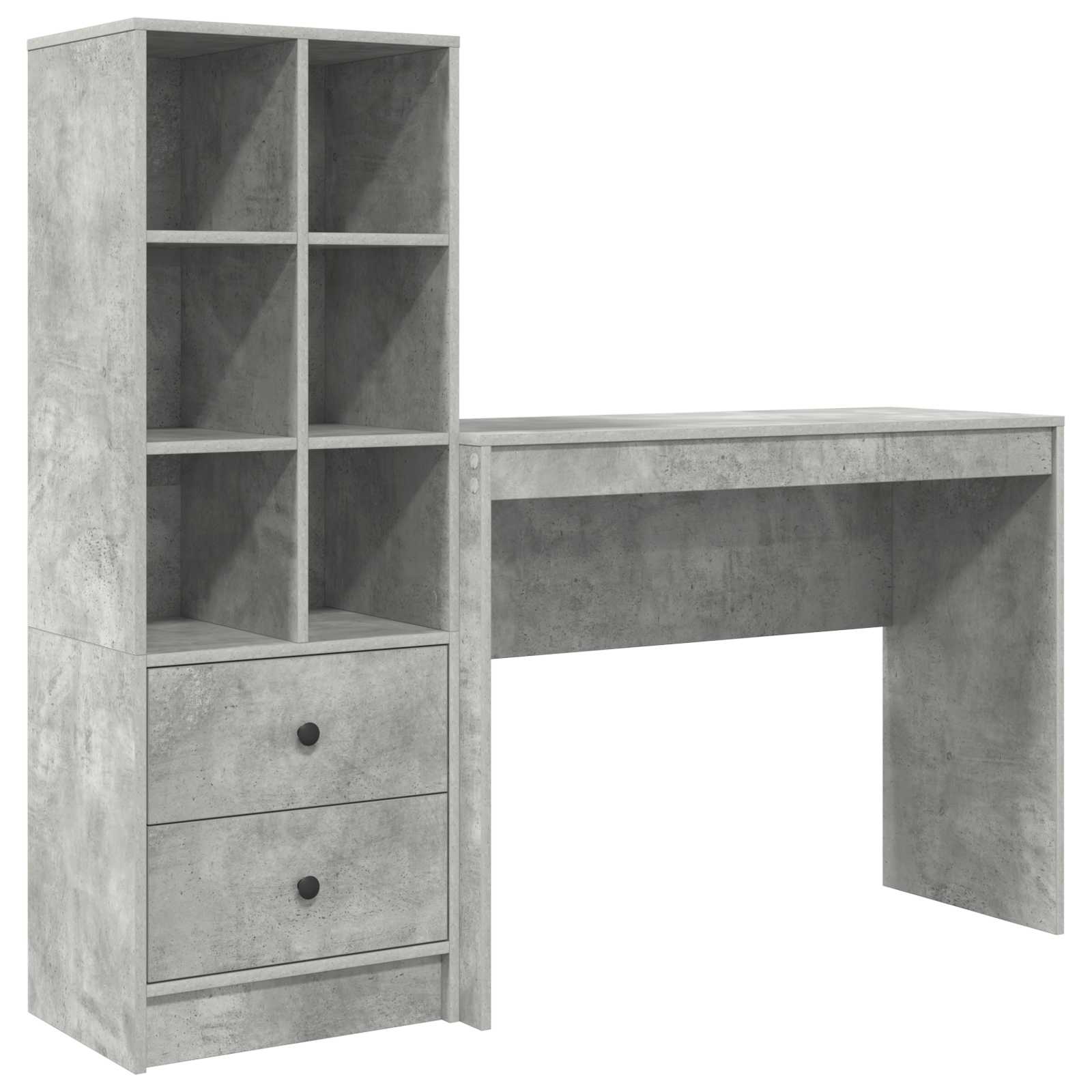 Bureau Gris béton 145,5 x 40 x 127 cm 2 pc - XIOS