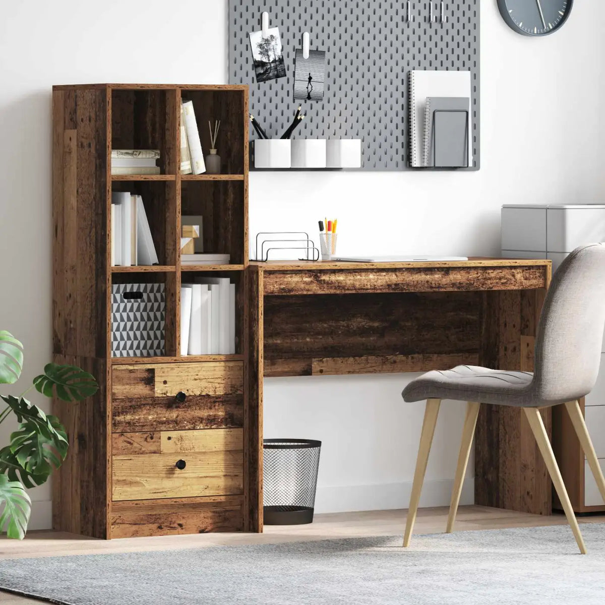 Bureau Bois ancien 145,5 x 40 x 127 cm 2 pc - XIOS