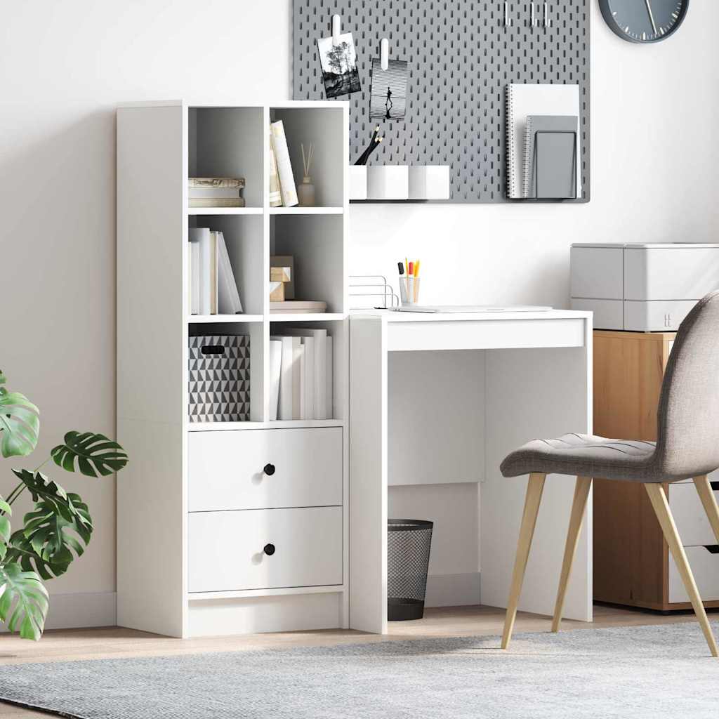 Bureau avec rangement avec tiroir 2 pcs Blanc 100 x 40 x 76 cm - XIOS