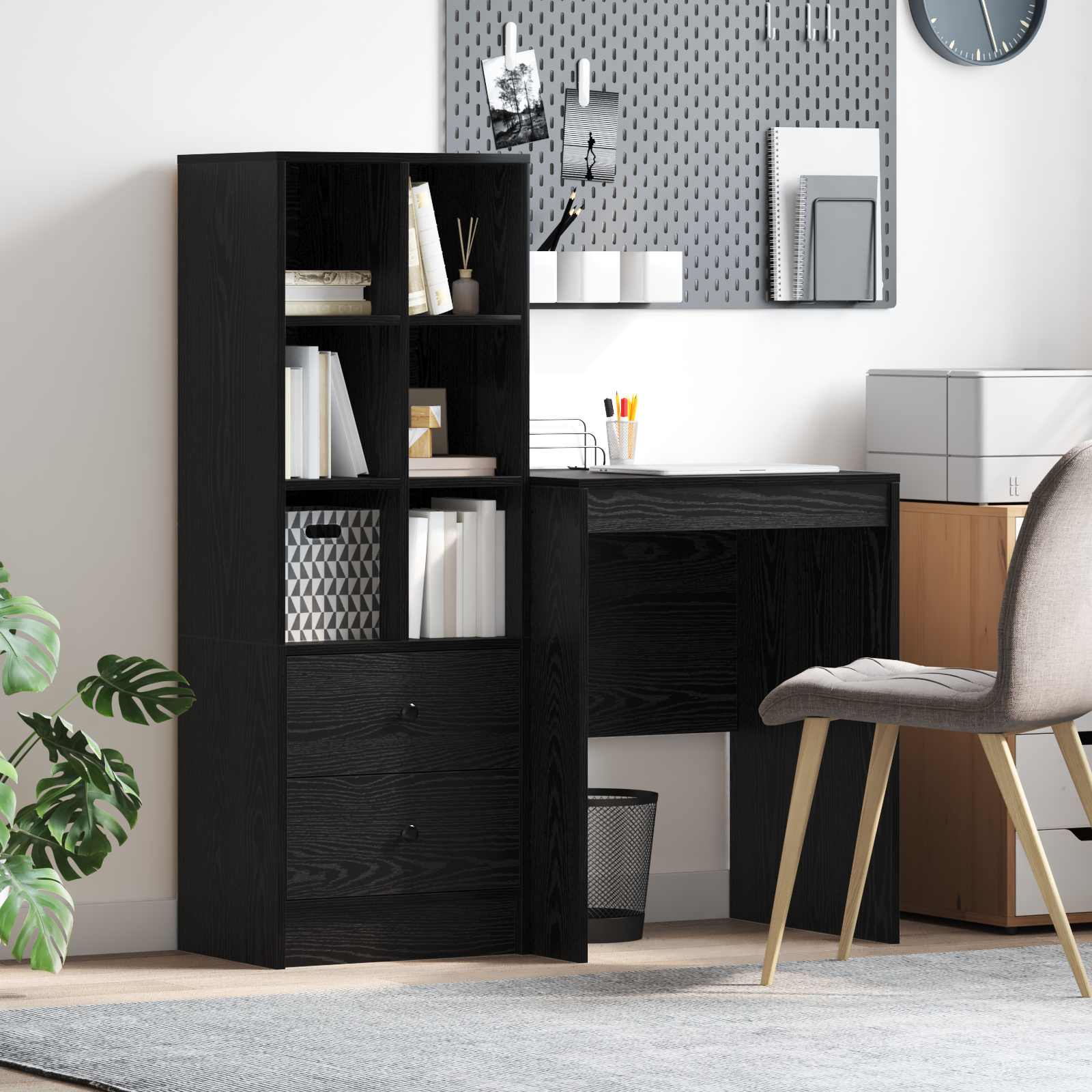 Bureau Chêne noir 105,5 x 50 x 127 cm 2 pc - XIOS
