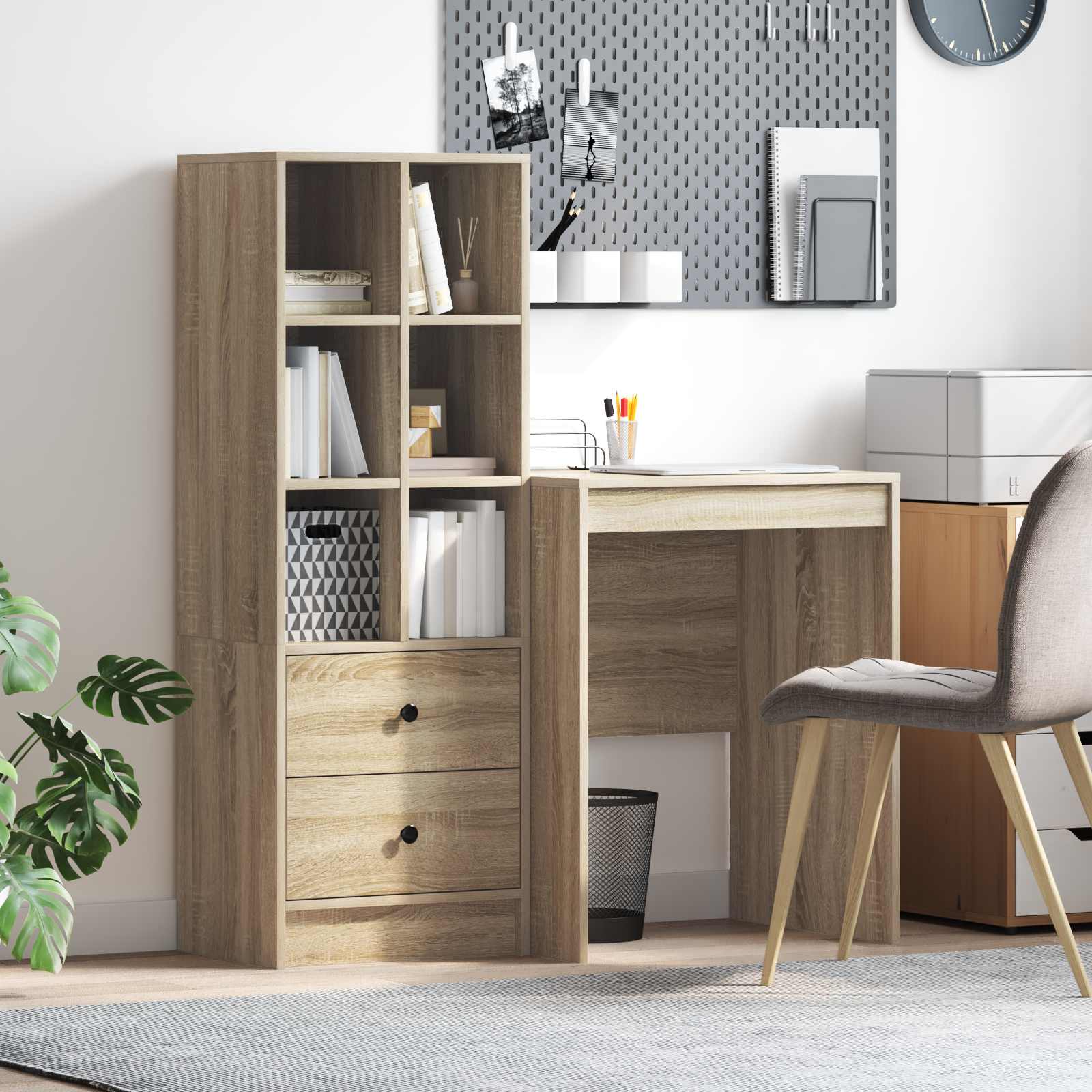 Bureau Chêne Sonoma 105,5 x 50 x 127 cm 2 pc - XIOS