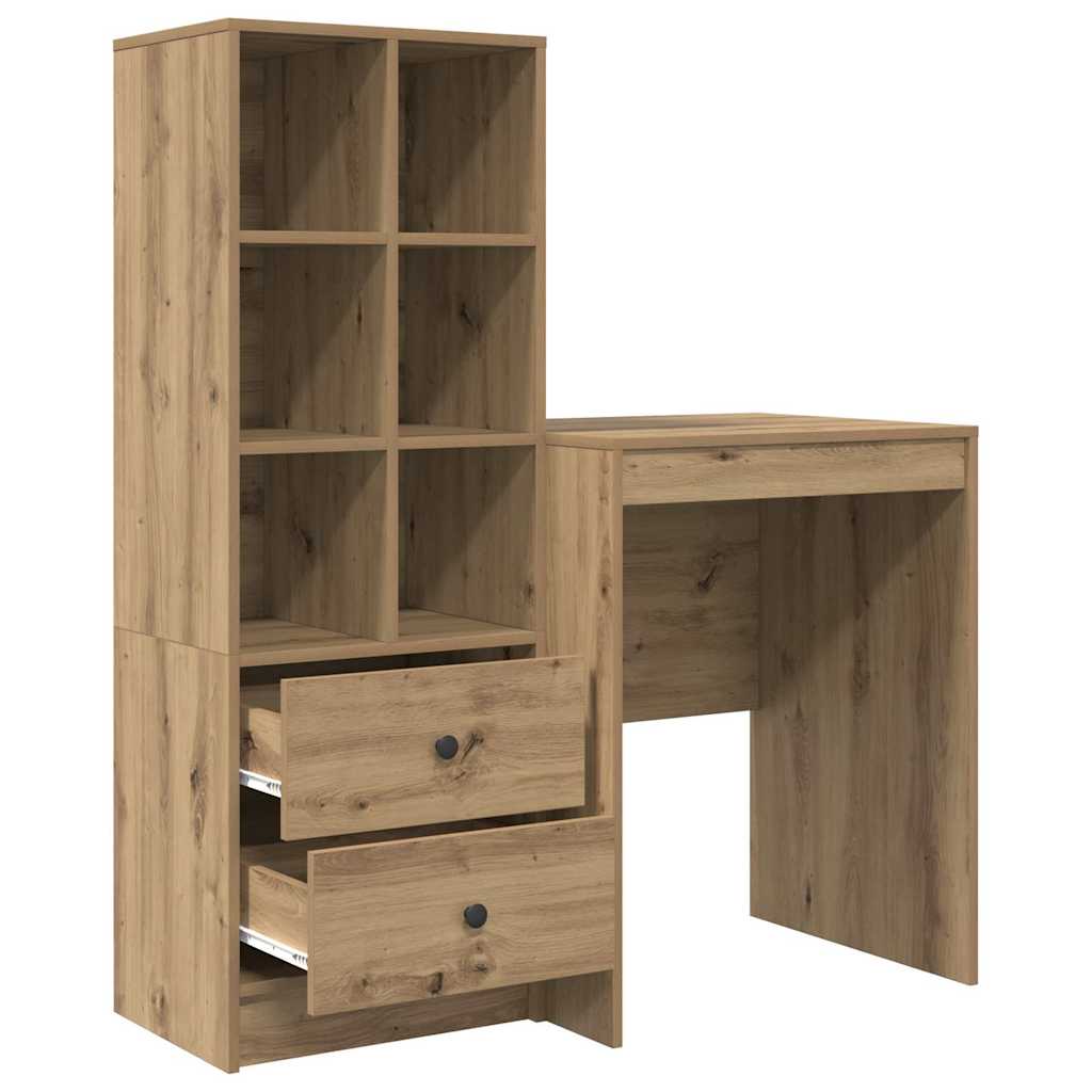 Bureau avec rangement 2 pcs chêne artisanal 60 x 50 x 76 cm - XIOS