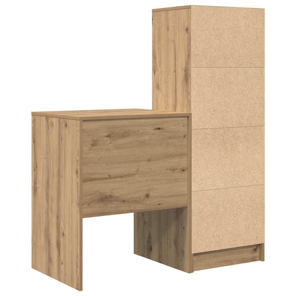 Bureau avec rangement 2 pcs chêne artisanal 60 x 50 x 76 cm - XIOS